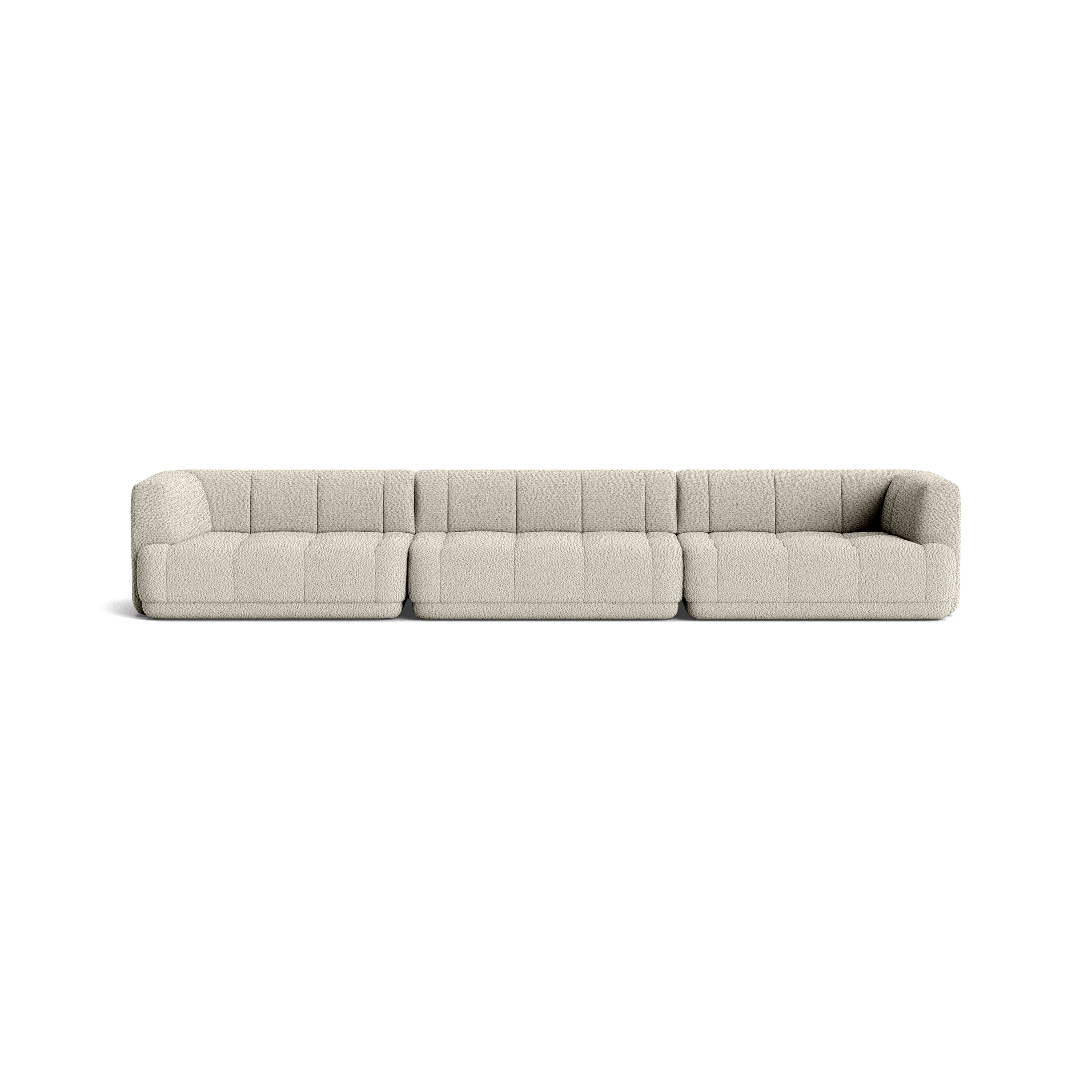 A Quilton Modular Sofa - 167.75 Inch, Turf, Cream Melange in Melange viewed from the front.