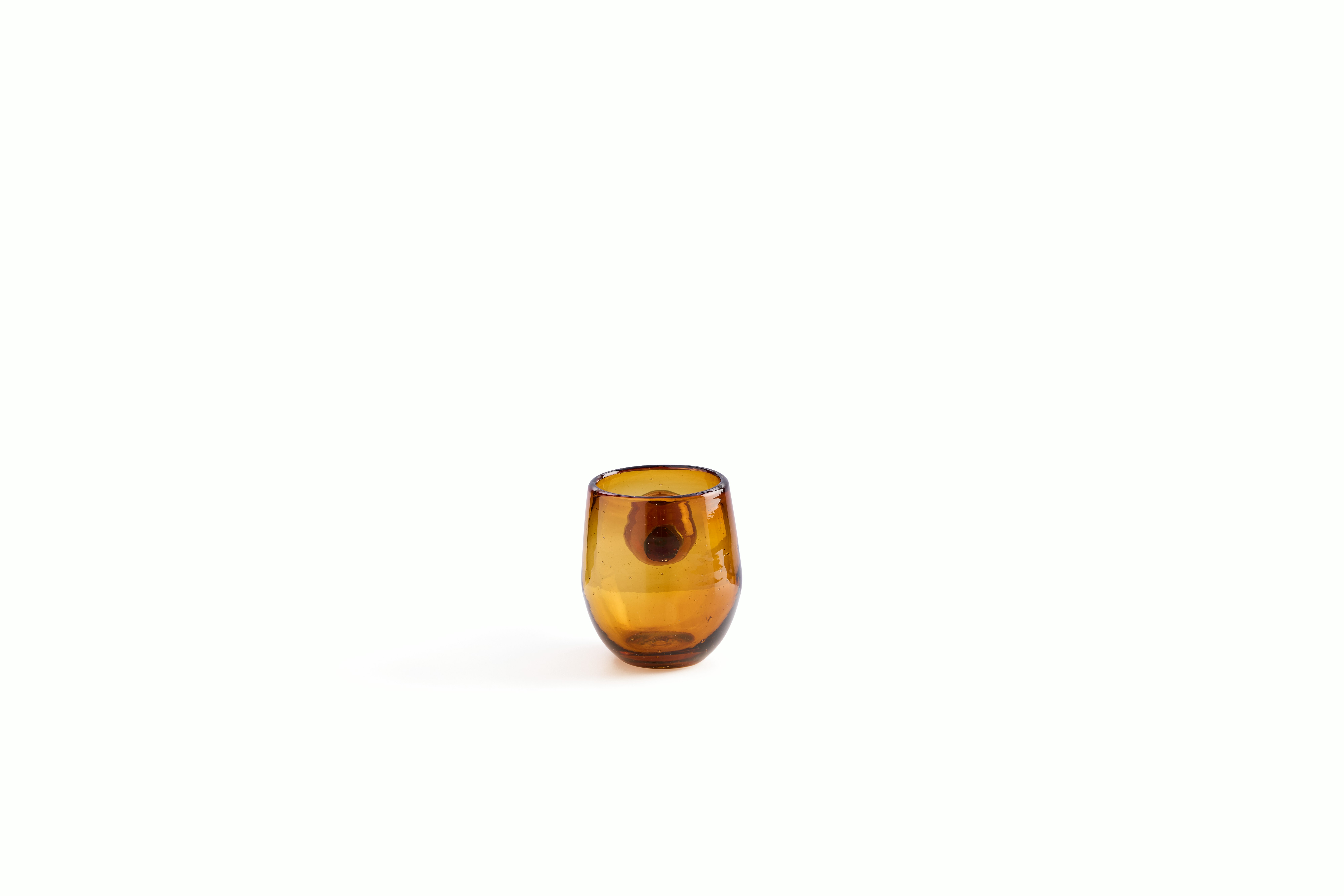 A Roo Glasses, Set of 4 in Amber viewed from behind.