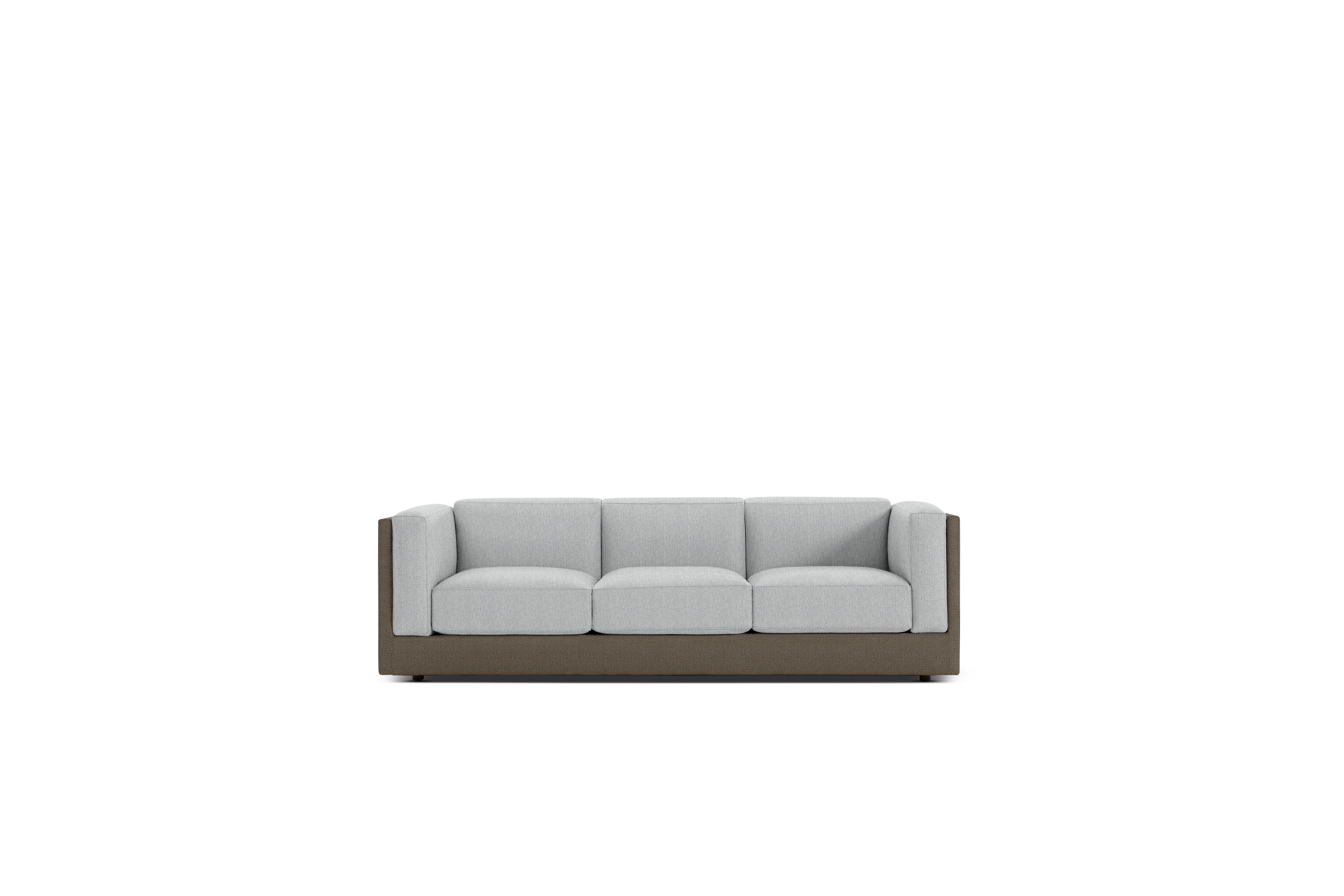 Symme Sofa - Three Seater,  Fabric Frame,  Pebble Weave,  Bark,  Pebble Weave,  Fog