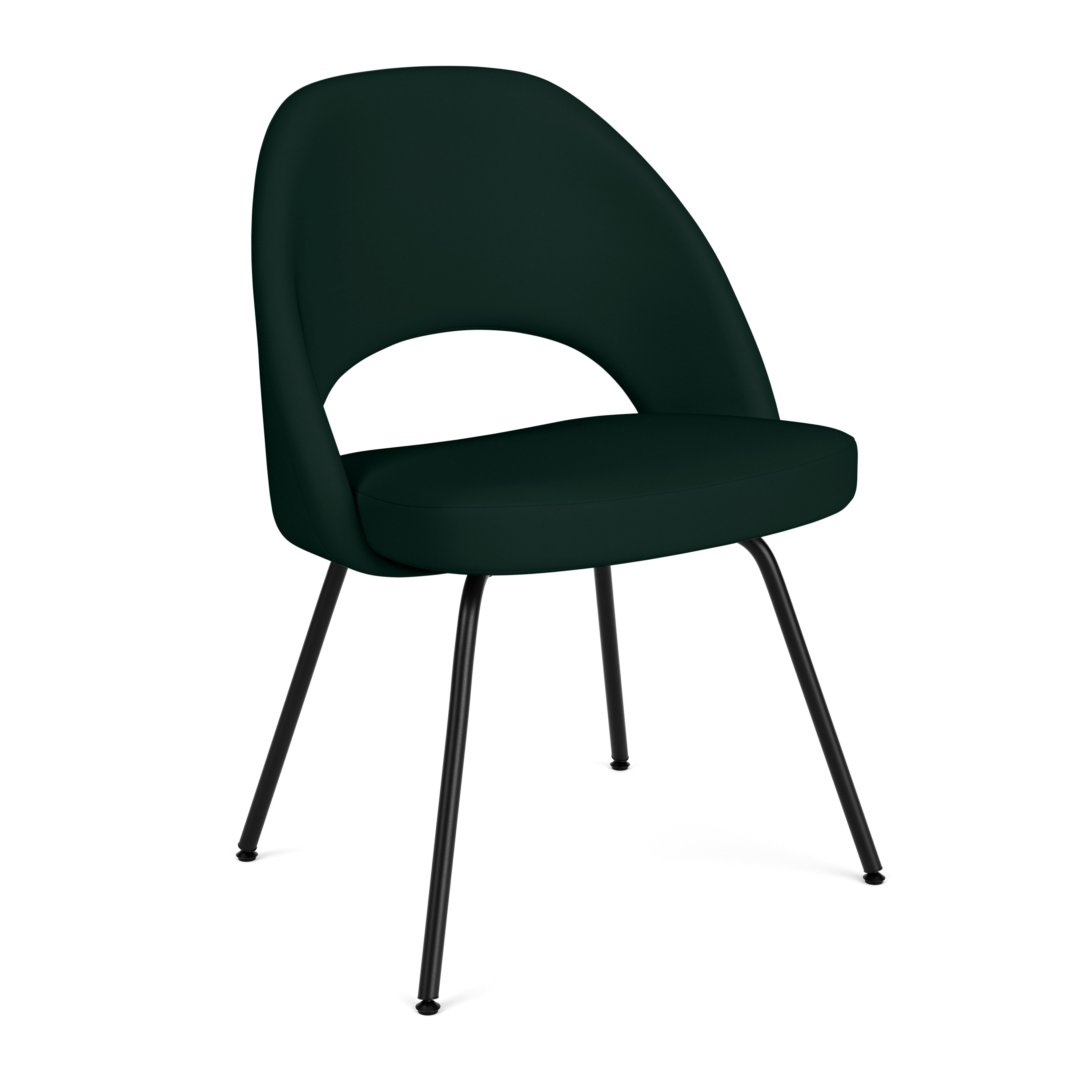 Saarinen Executive Side Chair - Volo Leather,  Arbor Shade,  Black
