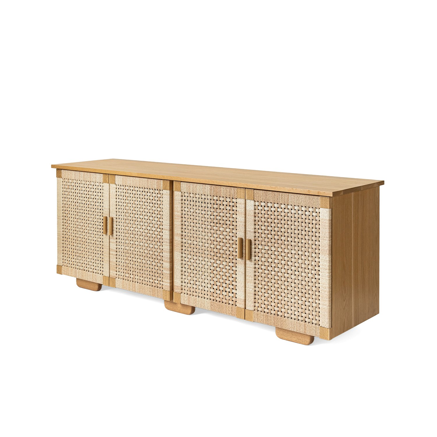 Woven Credenza - 4 Door, Oak