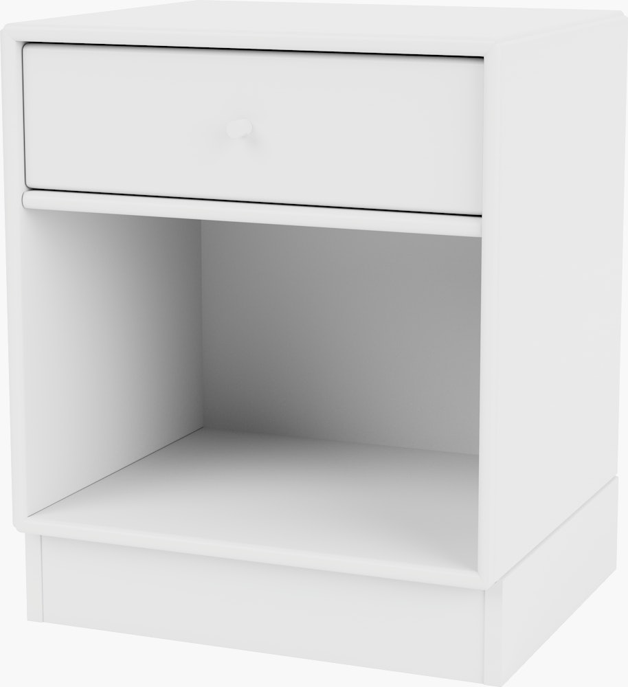 Dream Bedside Table - Snow with Snow Plinth