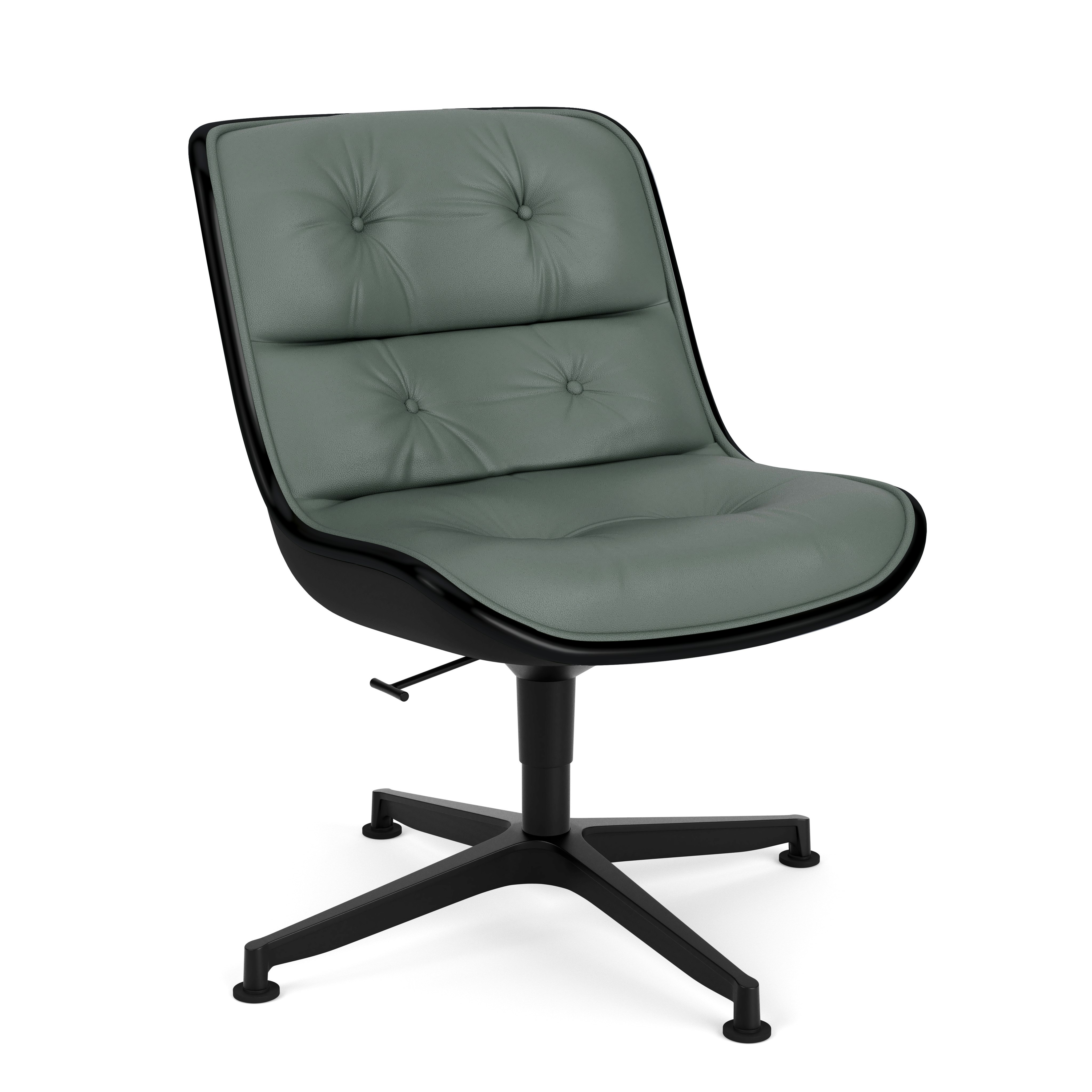 Pollock Executive Side Chair - 4 Star, Black, Volo Leather,  Cadet