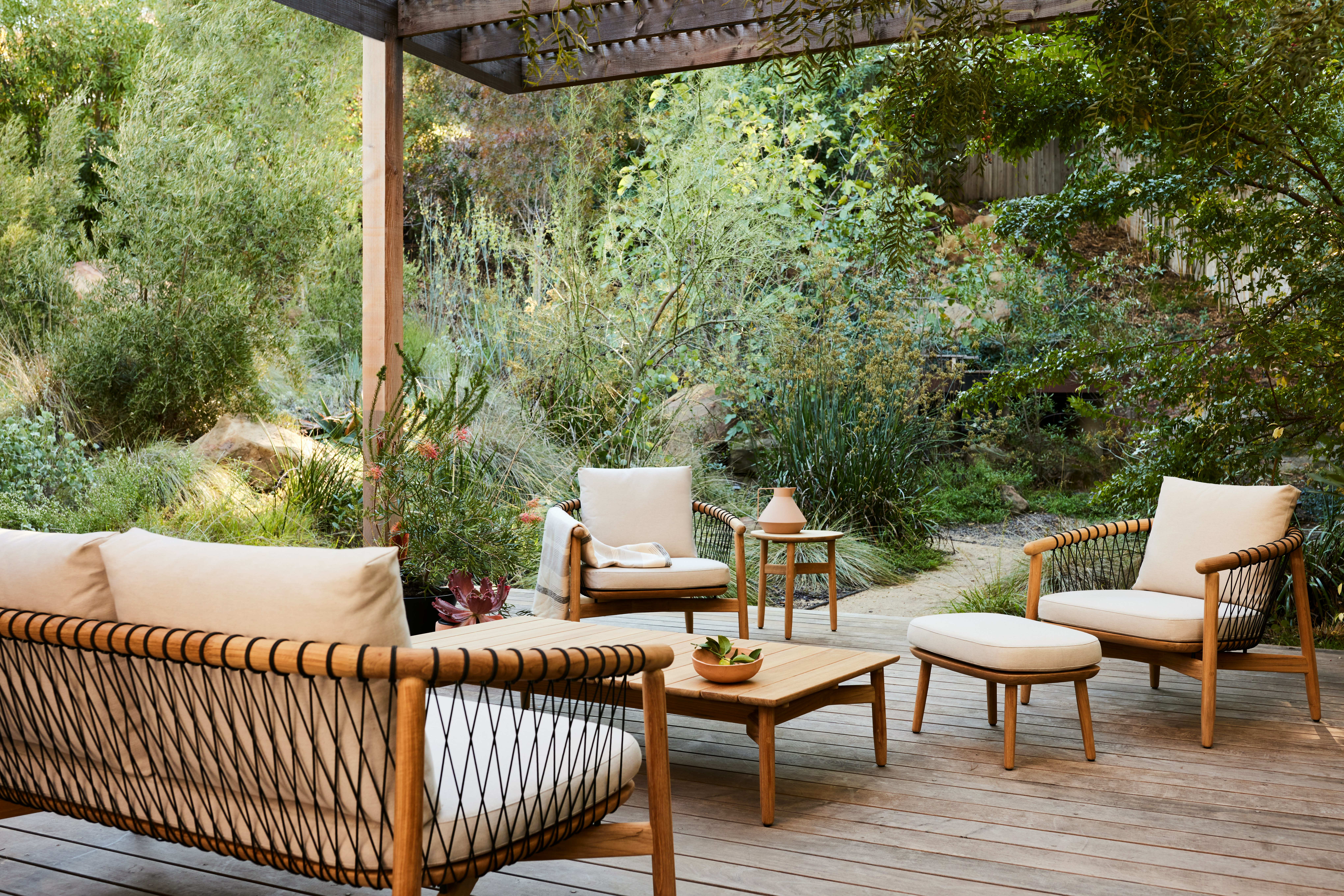Crosshatch Outdoor Coffee Table, Geiger | MillerKnoll