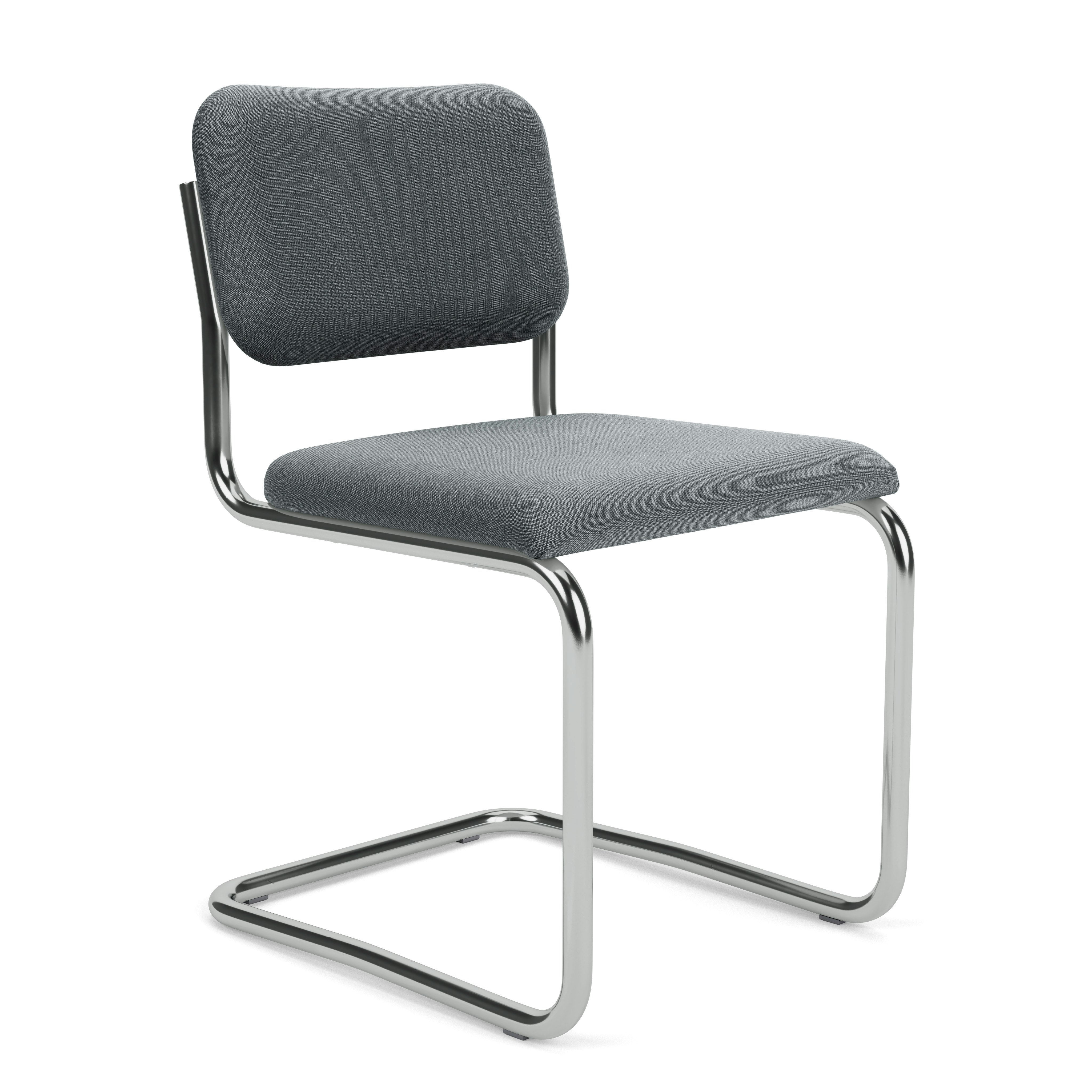 Cesca Armchair, Fully Upholstered, Upholstered Seat, Volo Leather, White