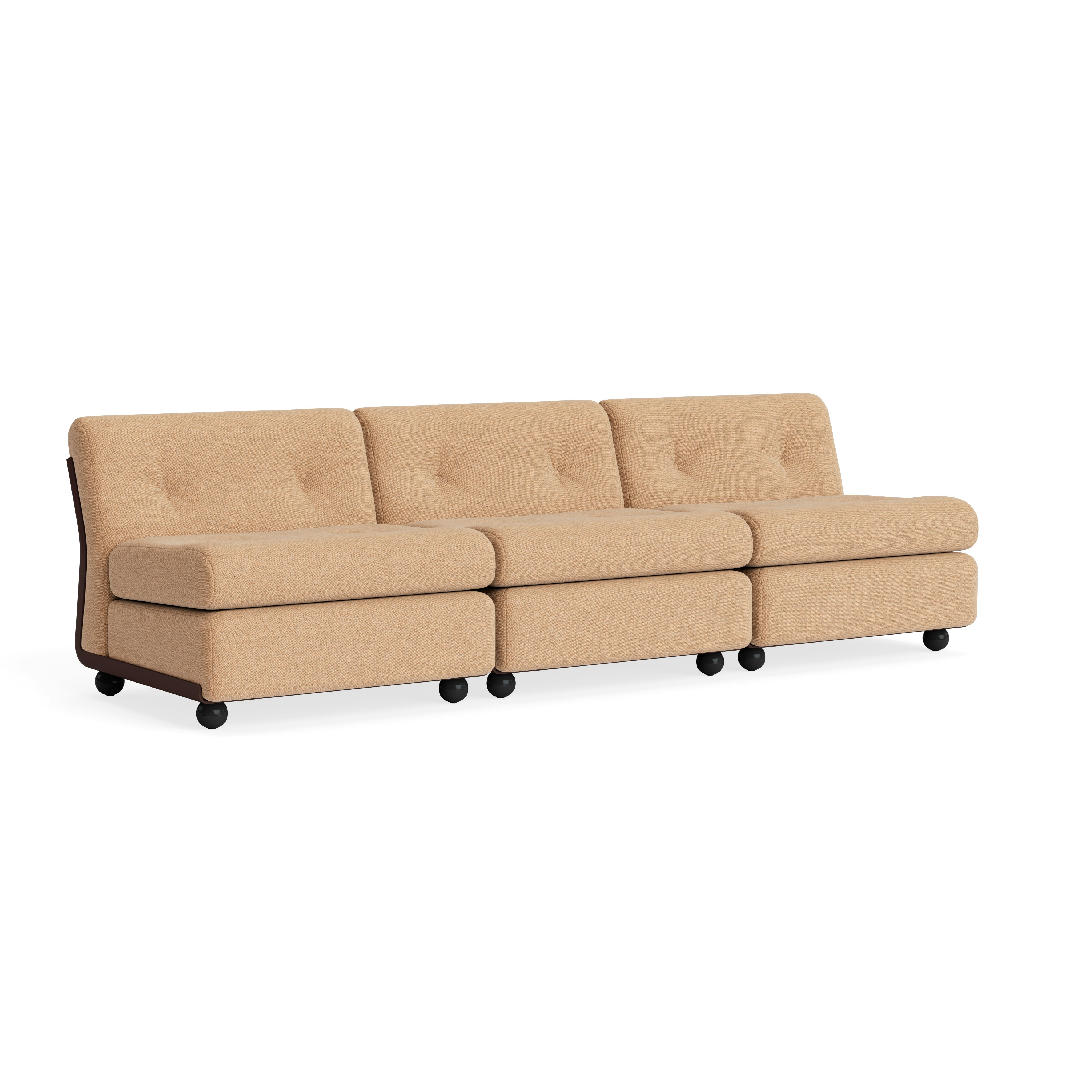 Amanta Sofa - Three Seater, Mode, Camel, Burgundy Red