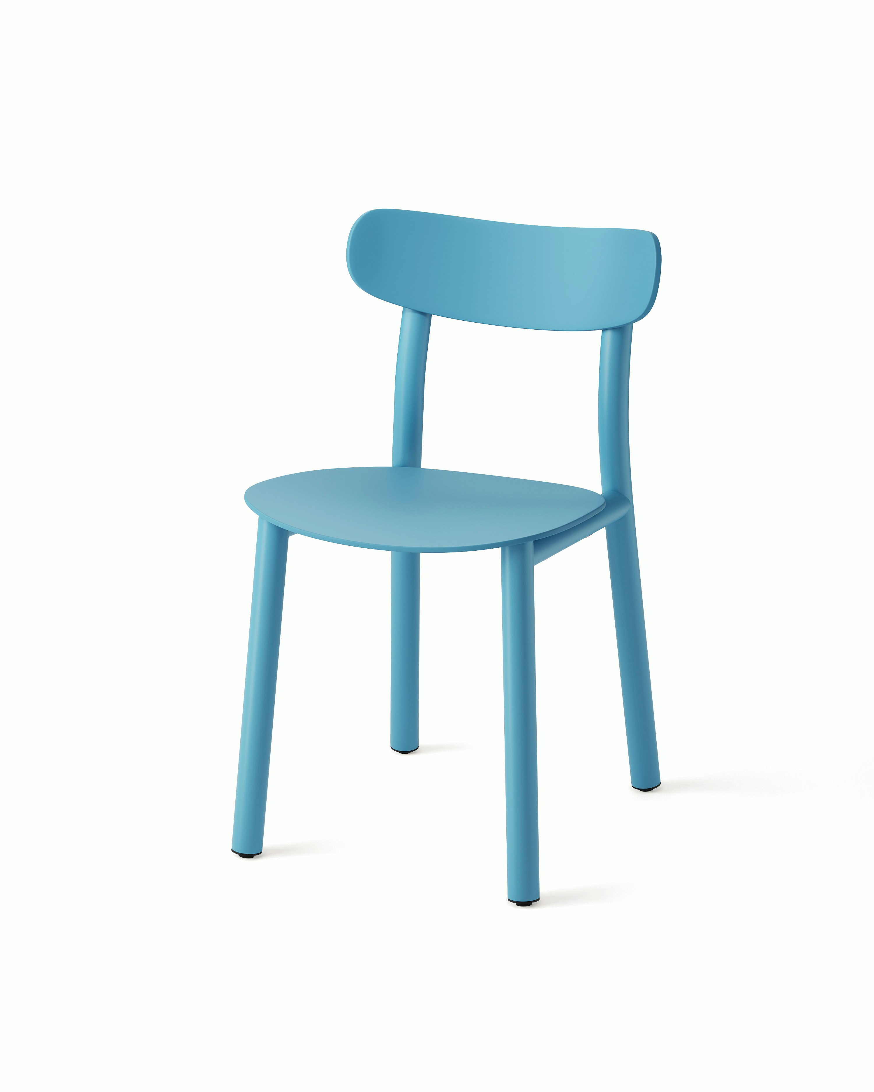White background shot of Lotti Chair in Pastel Blue finish