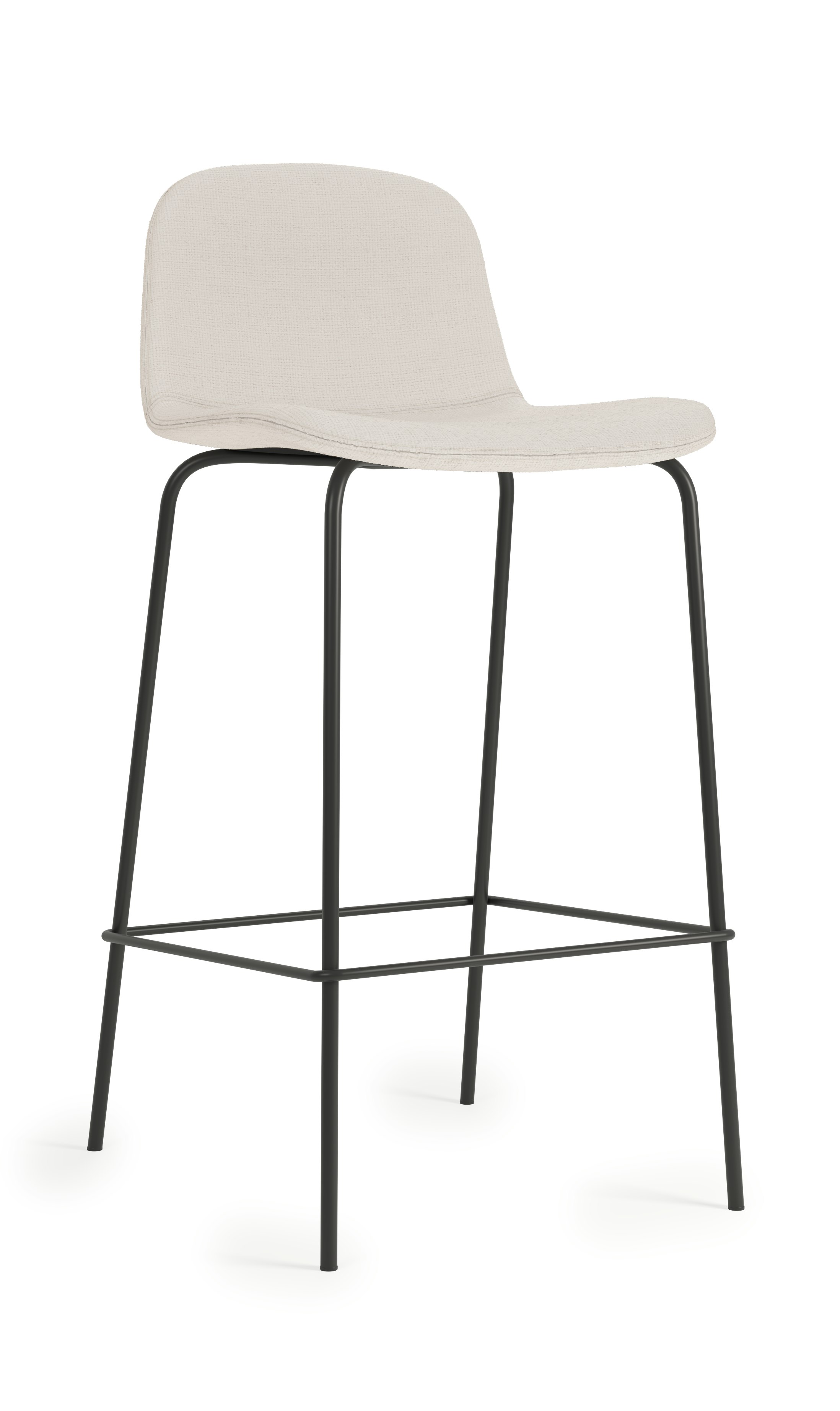 Bacco Stool - Bar Height,  Space,  111 Chalk,  Black Tubular Steel