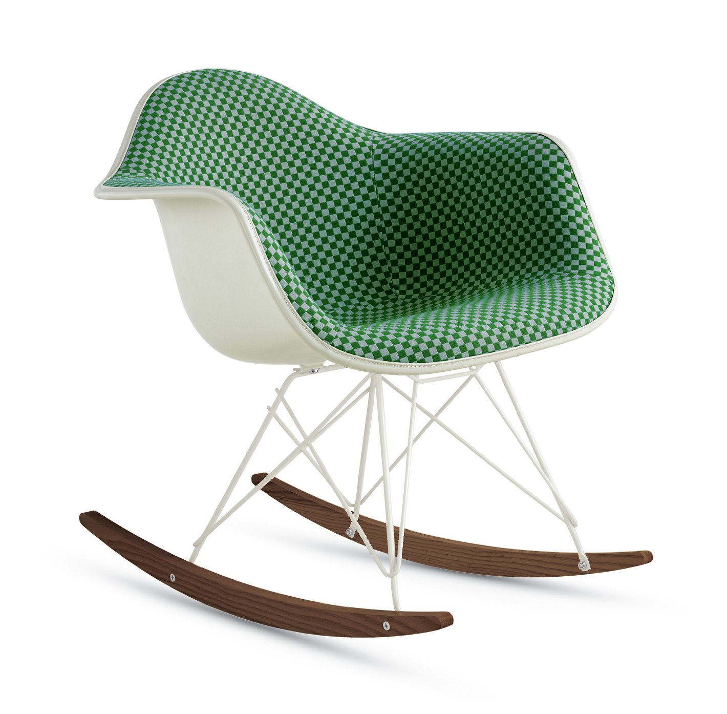 Eames Upholstered Molded Plastic Armchair,  Rocker Base