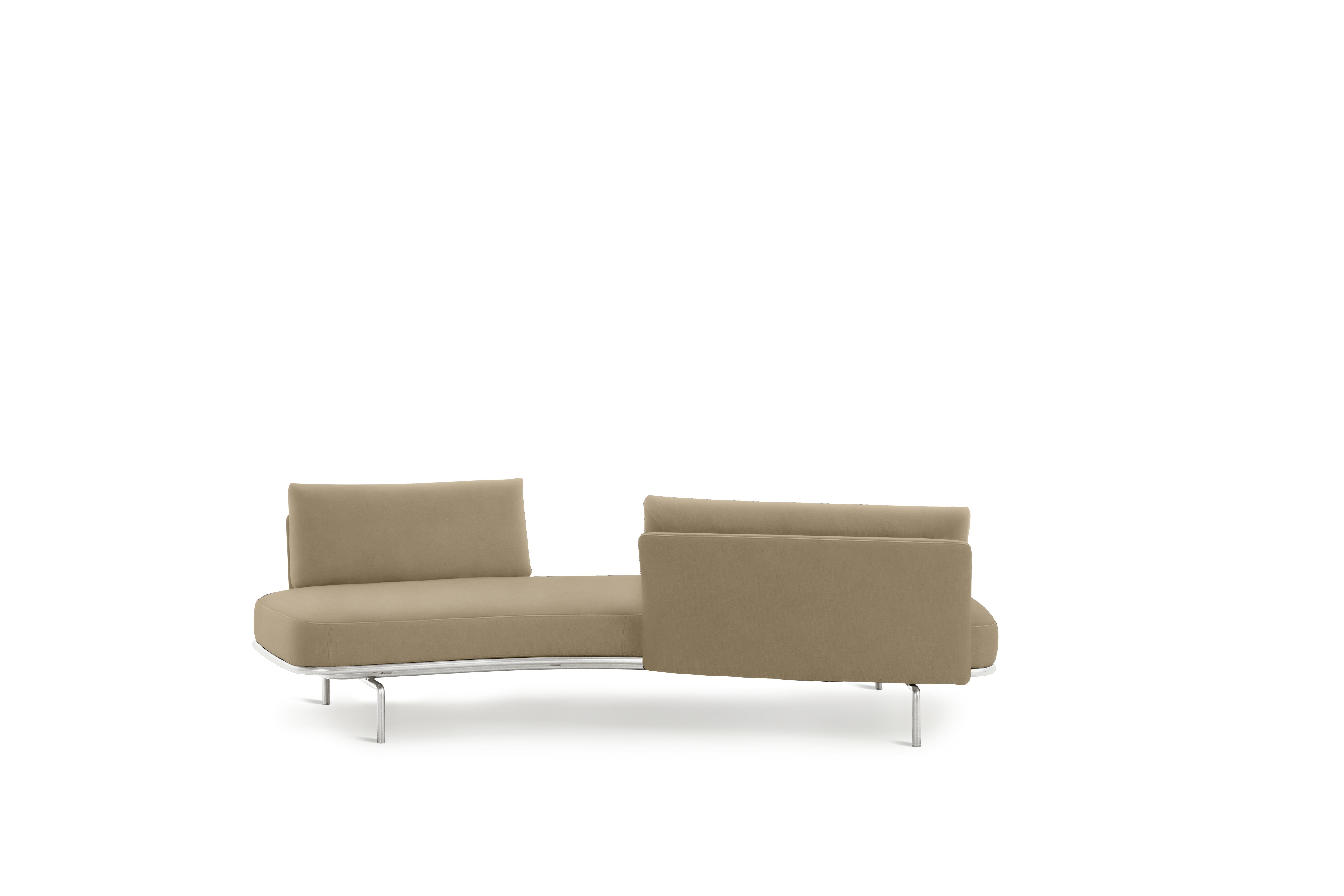 Panoramic Sofa - Left, Medium / Large, Ultrasuede, Pebble, Glossy