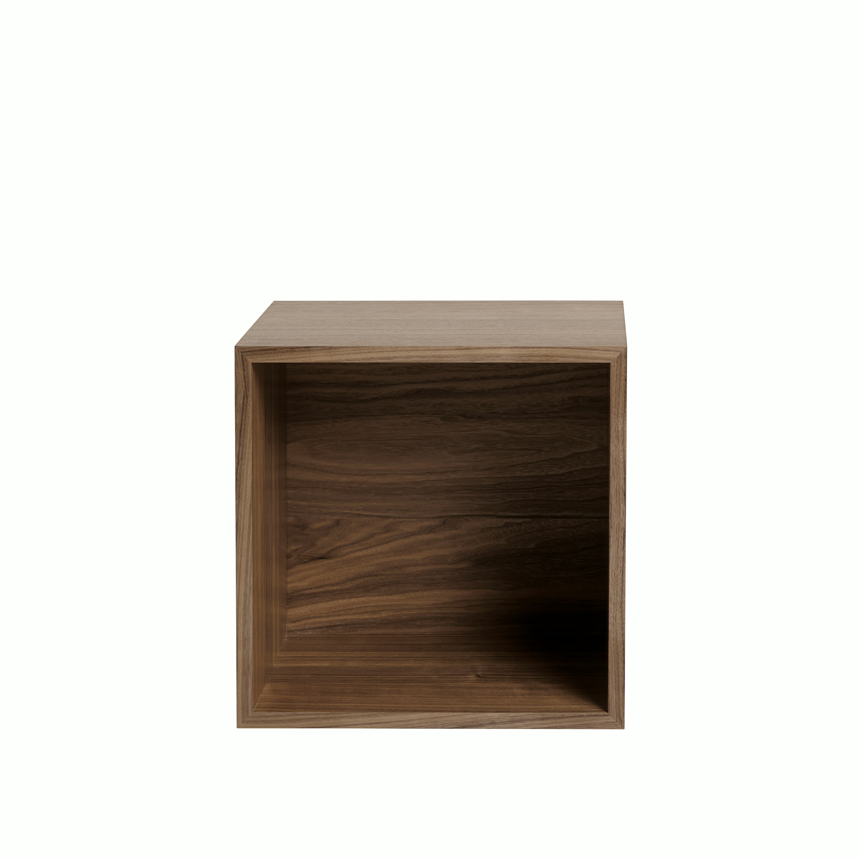 Stacked Storage Boxes - With Backboard, Medium, Walnut
