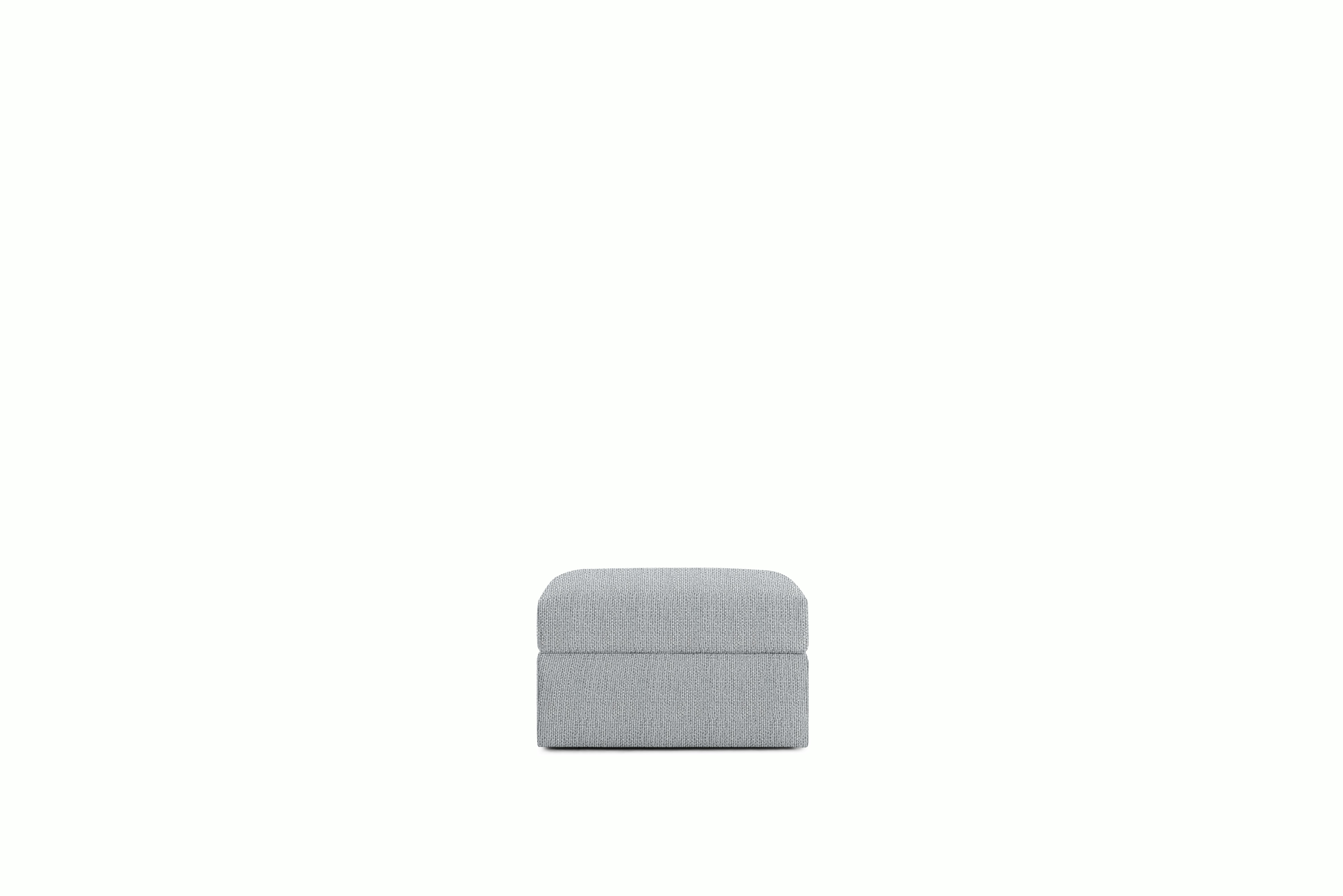 Irvin Ottoman - Pebble Weave,  Fog