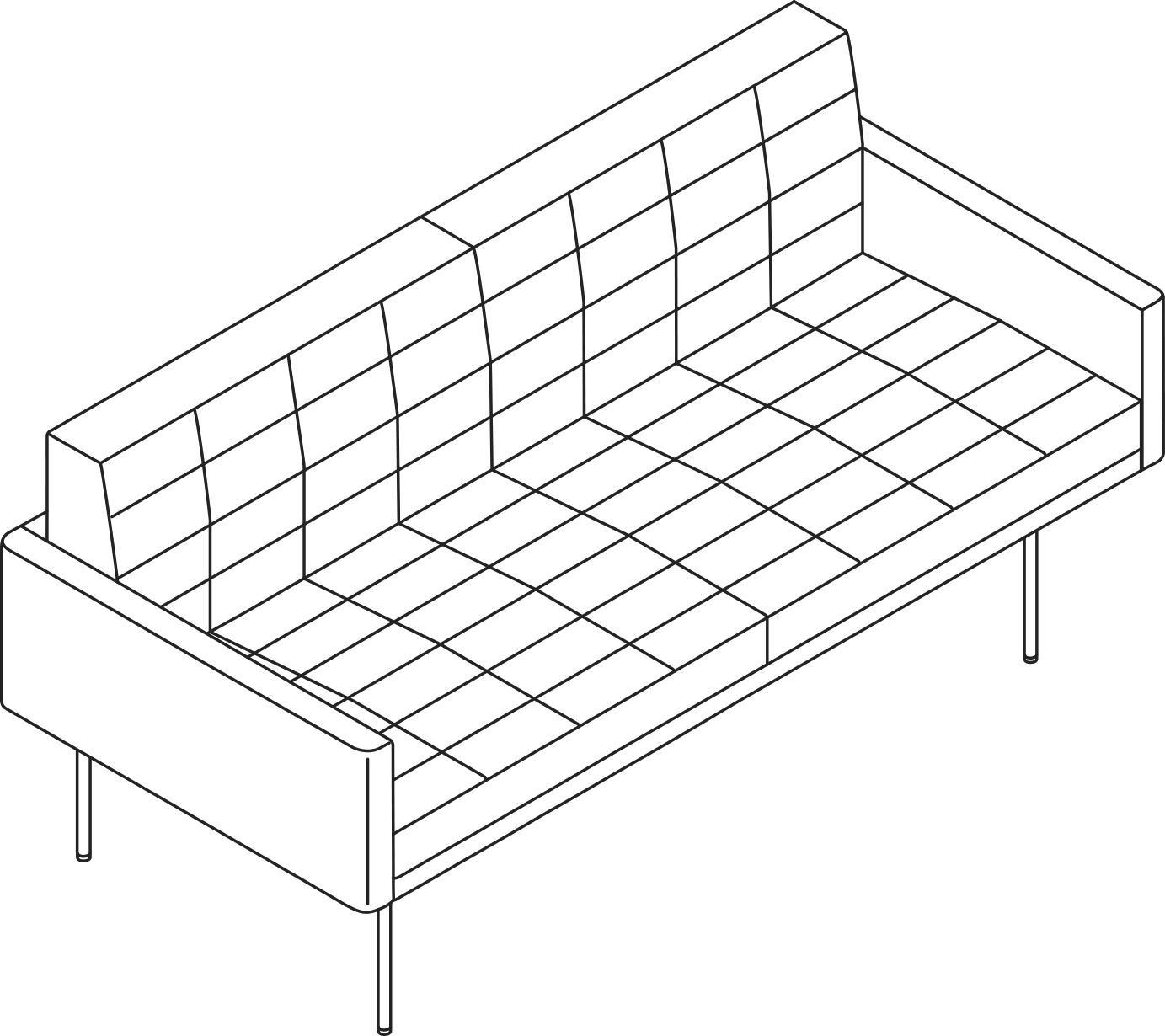 A line drawing - Tuxedo Component Sofa | Settee