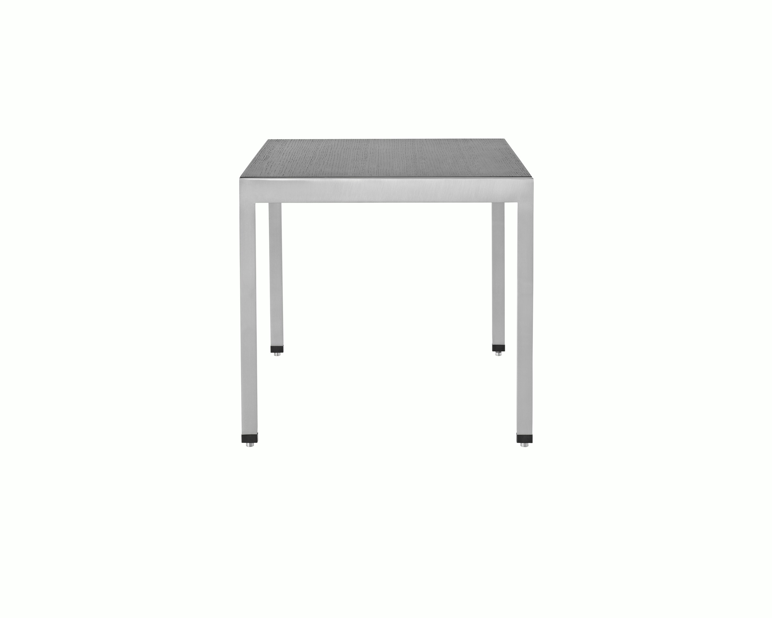 An H Frame side table with a metal frame and a wood top in a black finish.