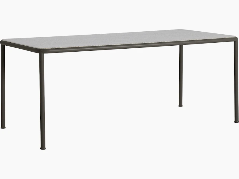 A Campus Outdoor Dining Table viewed from an angle.