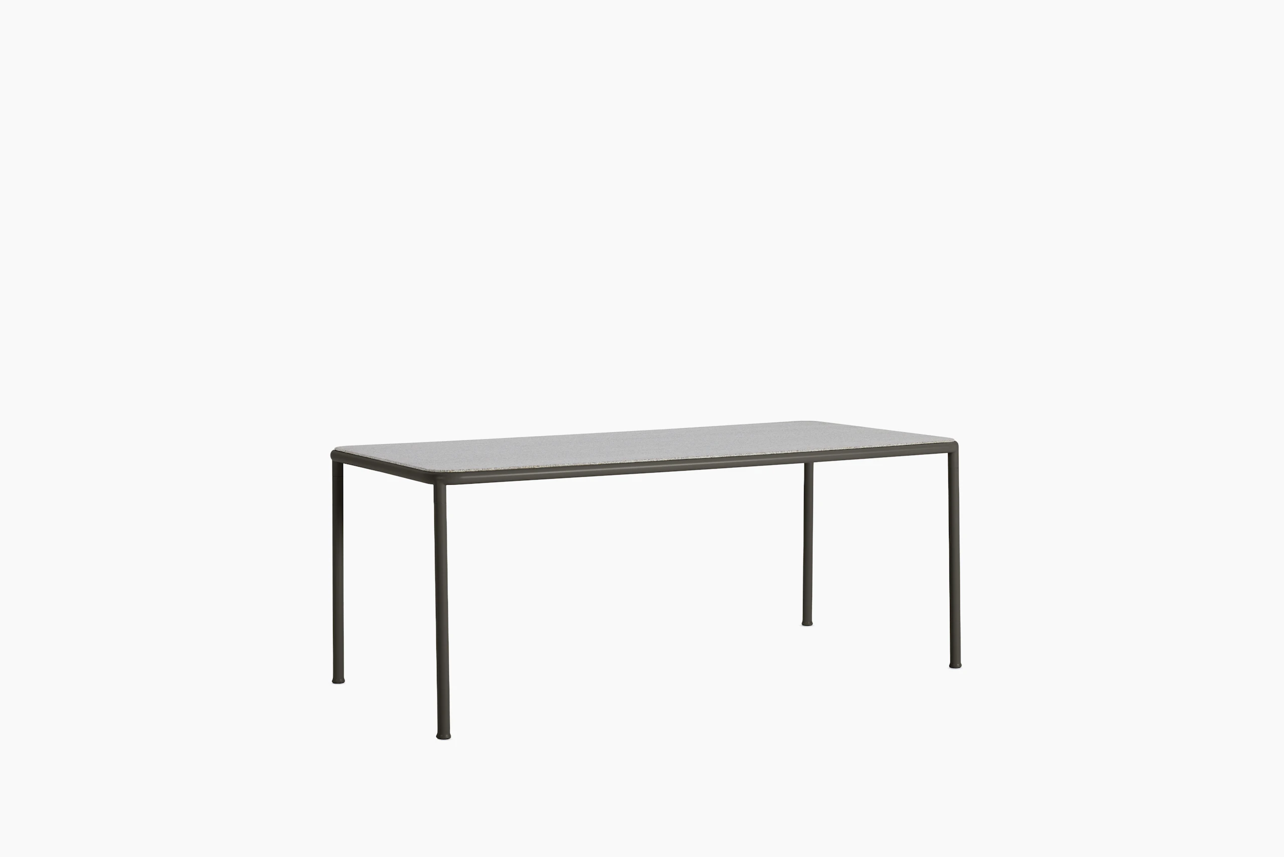 A Campus Outdoor Dining Table viewed from an angle.