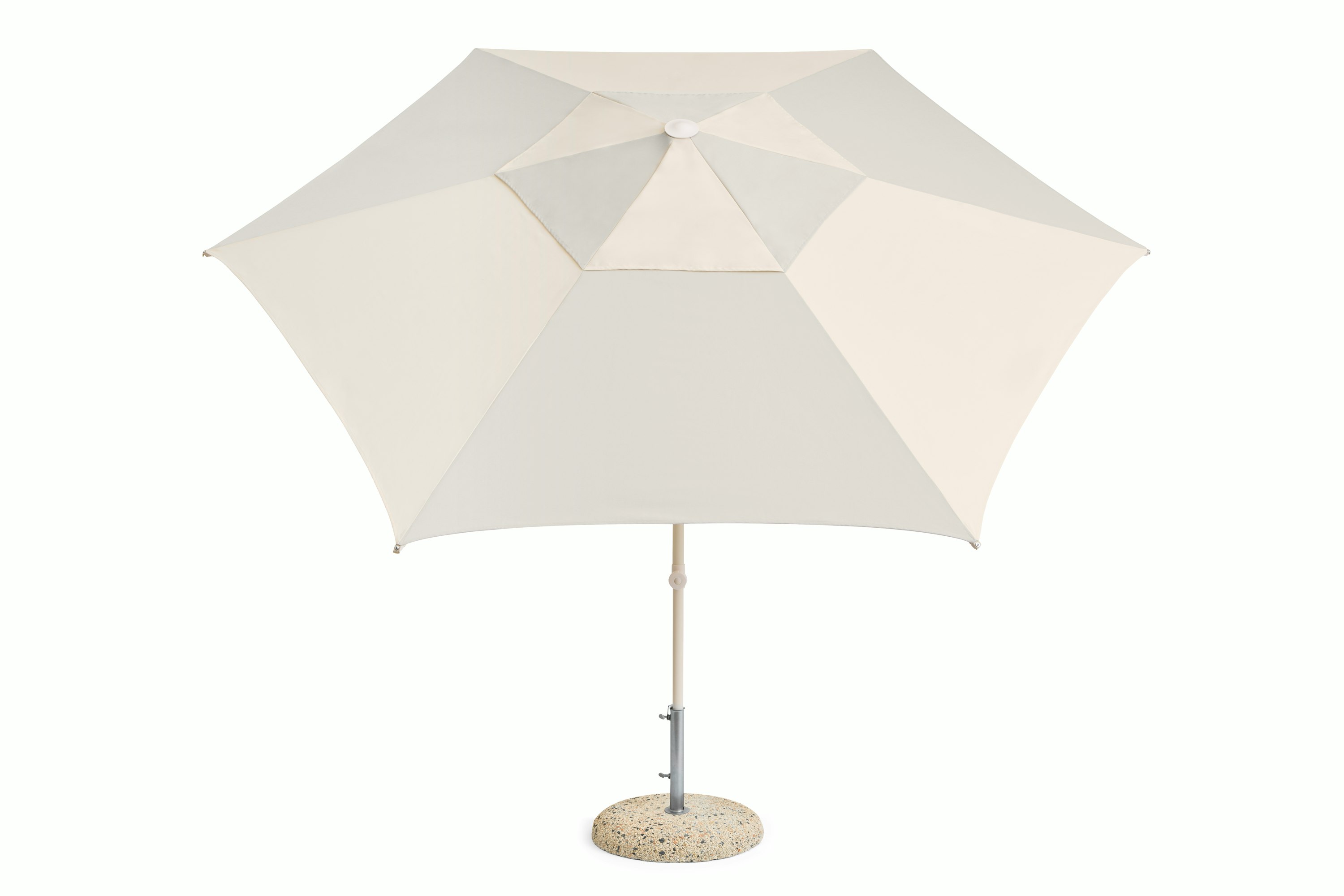 Terrazza Parasol - 10ft Hexagon, Off-white and Grey