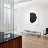 Knoll NYC Showroom with Laccio Tables and Pollock Arm Chair Knoll NYC Showroom Laccio Tables Pollock Arm Chair