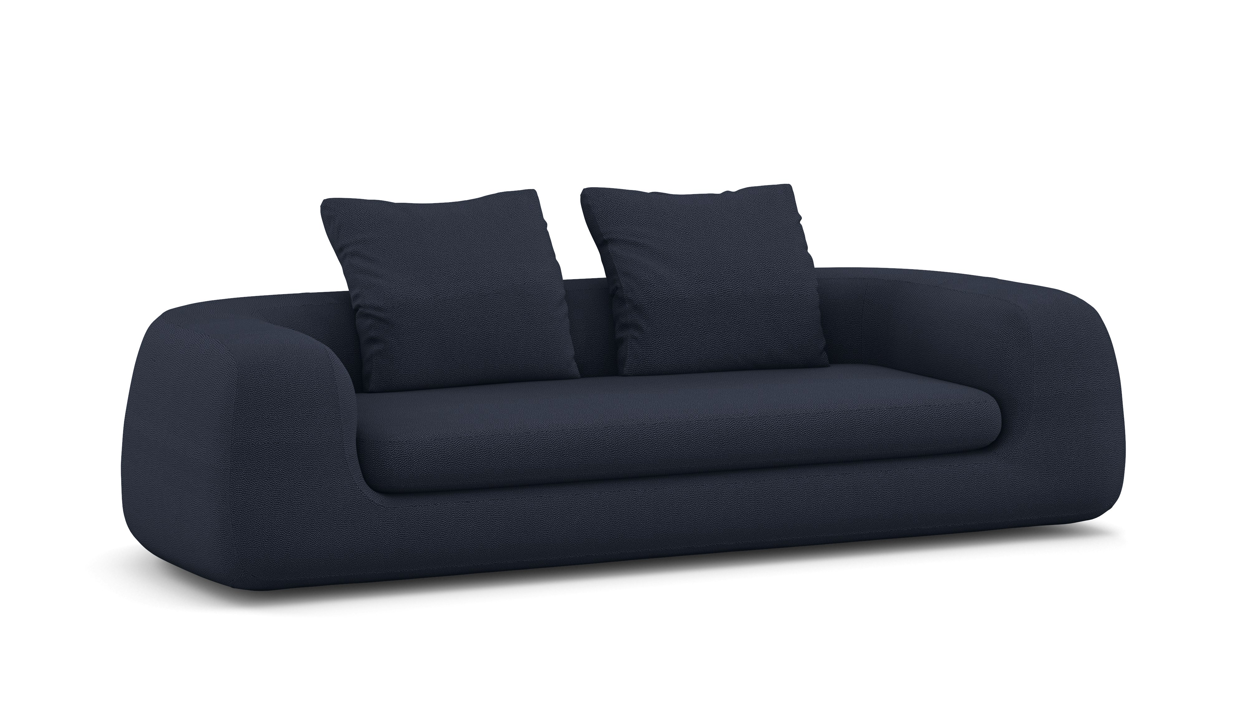 A Atlason Americano Sofa in Dark Blue viewed from an angle.