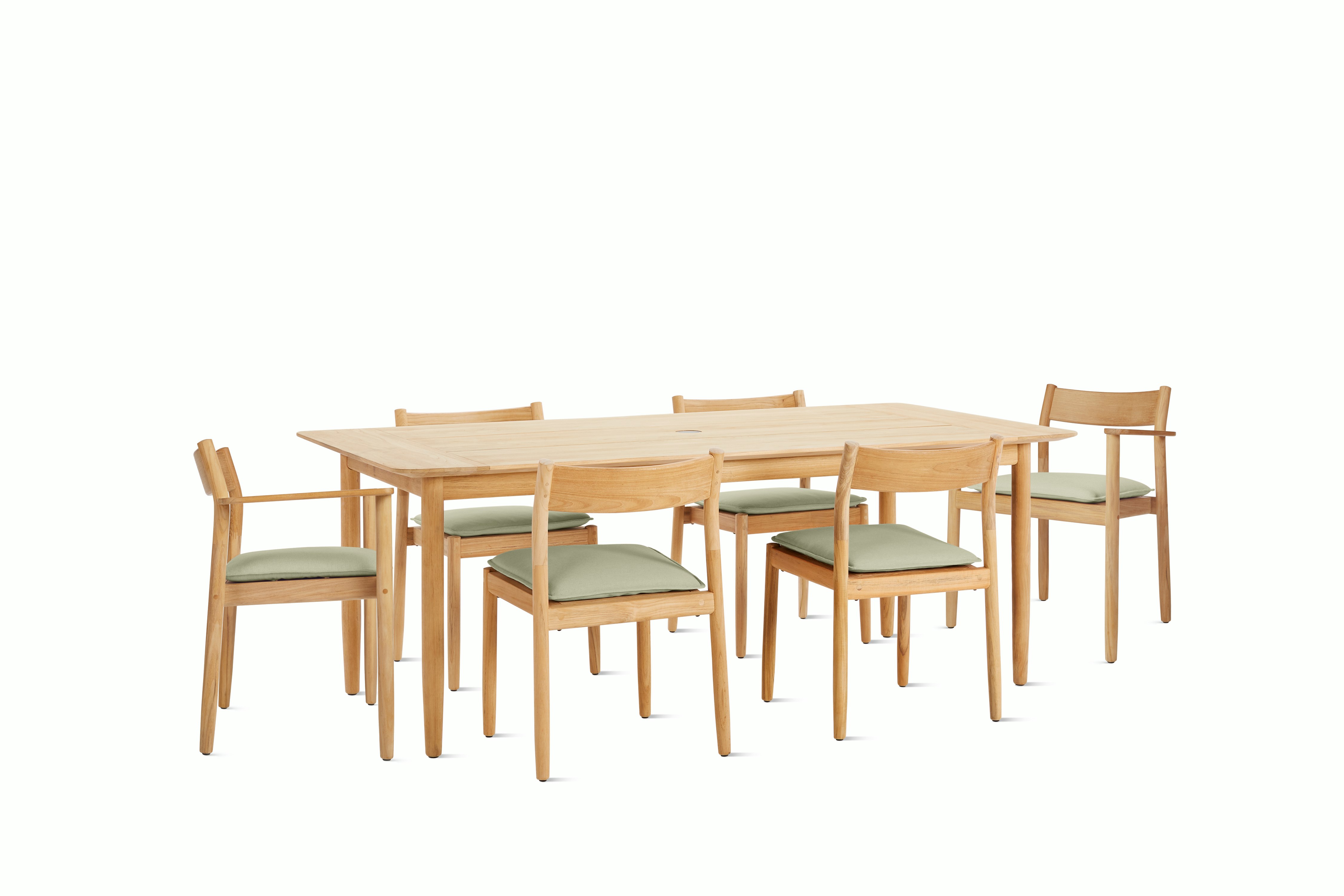 Terassi Dining Set - 2 Armchairs & 4 Side Chairs,  Heritage Moss,  FSC Certified, FSC Certified
