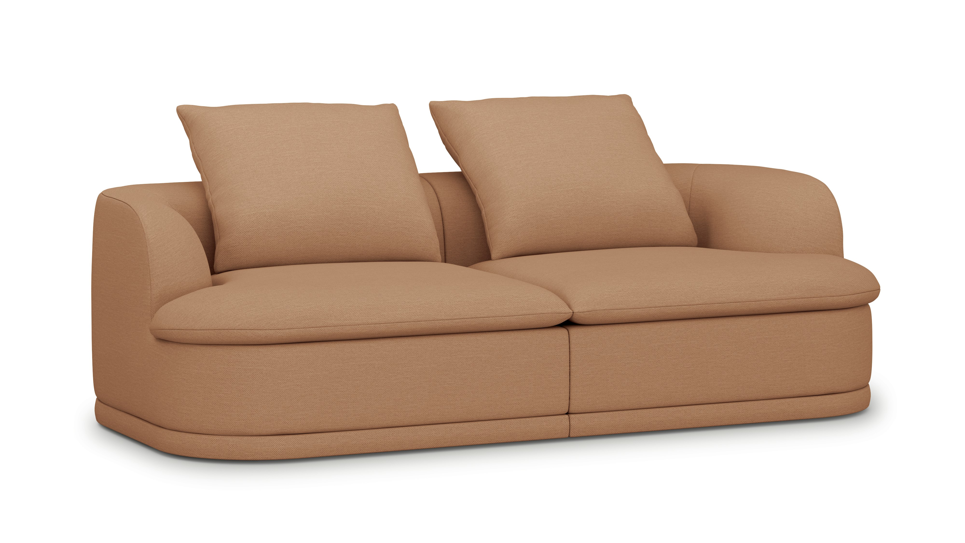 A Atlason Composed Modular Sofa in Camel viewed from an angle