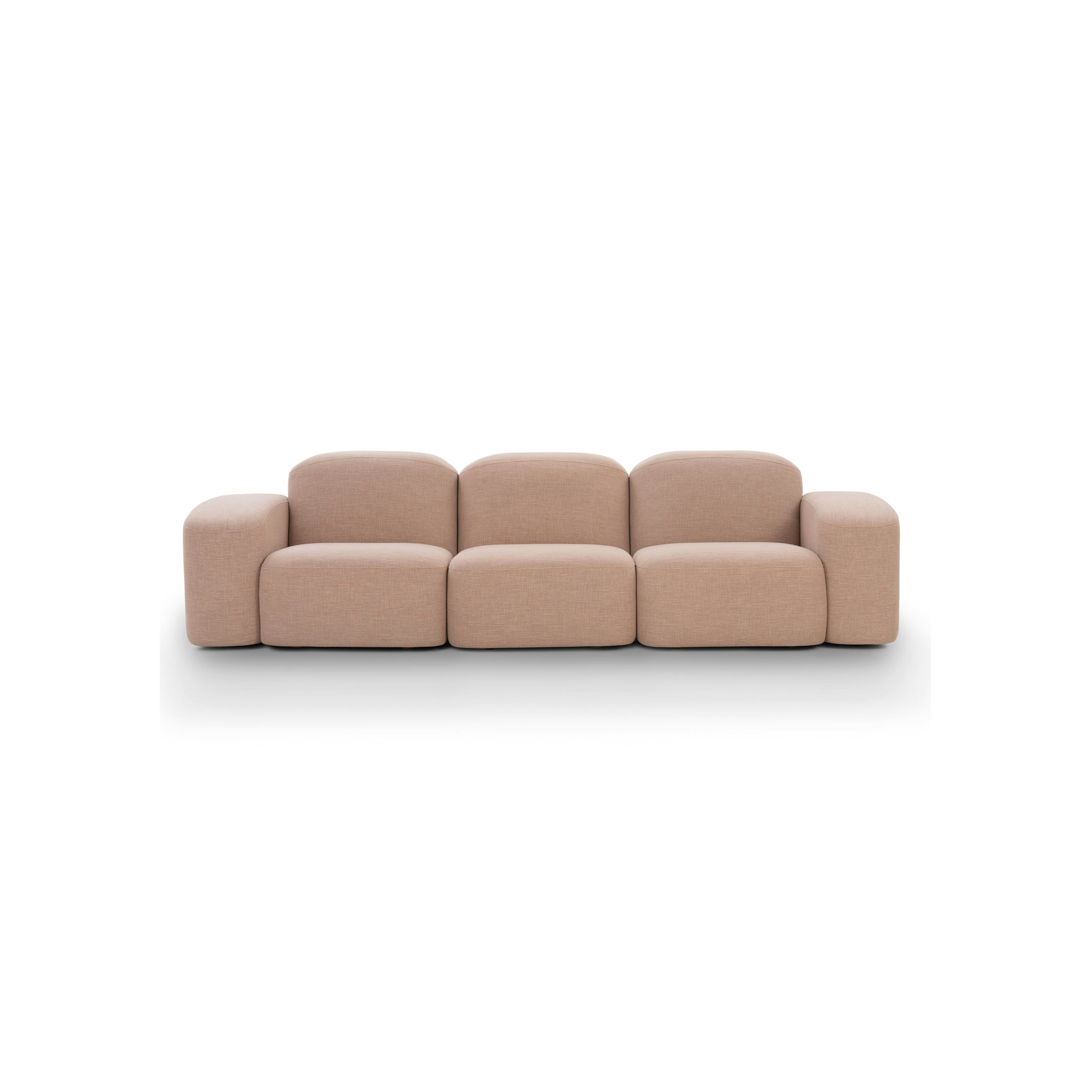 A Muse Sofa in Byron: Biscuit viewed from the front.
