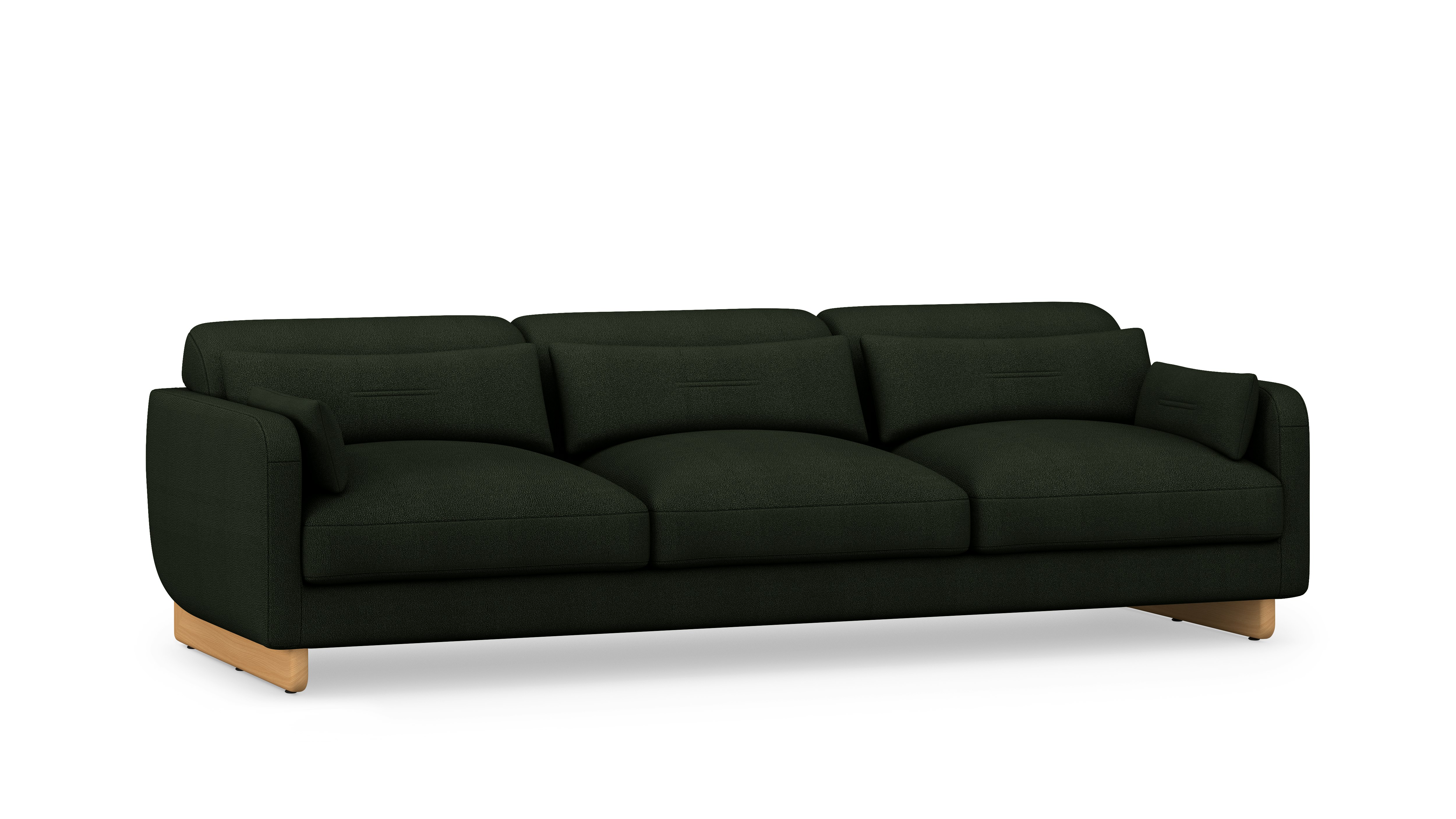 Contra Sofa - 99 Inch, Turf, Dark Green, Oak