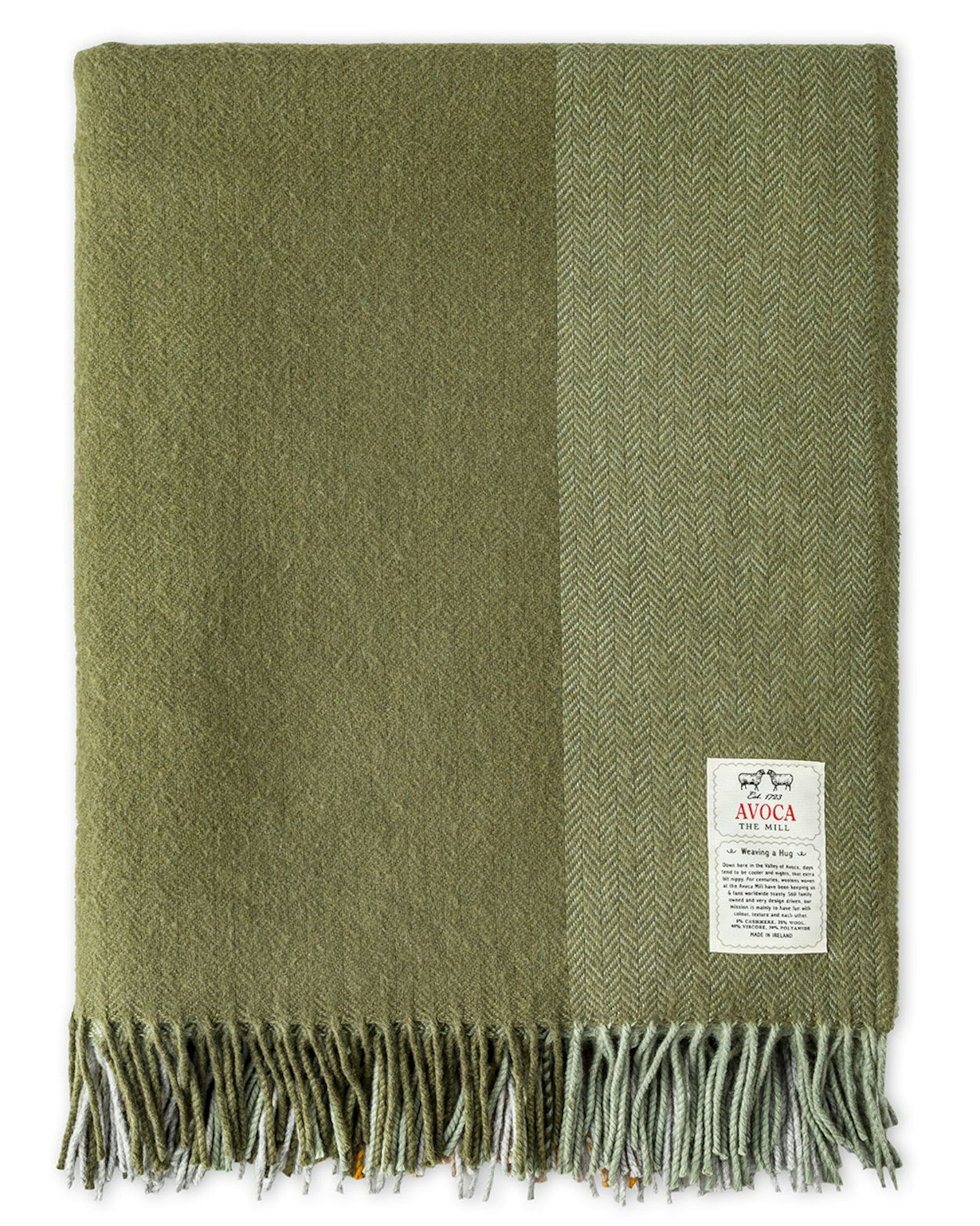 A Cashmere Throw in  viewed from the front.