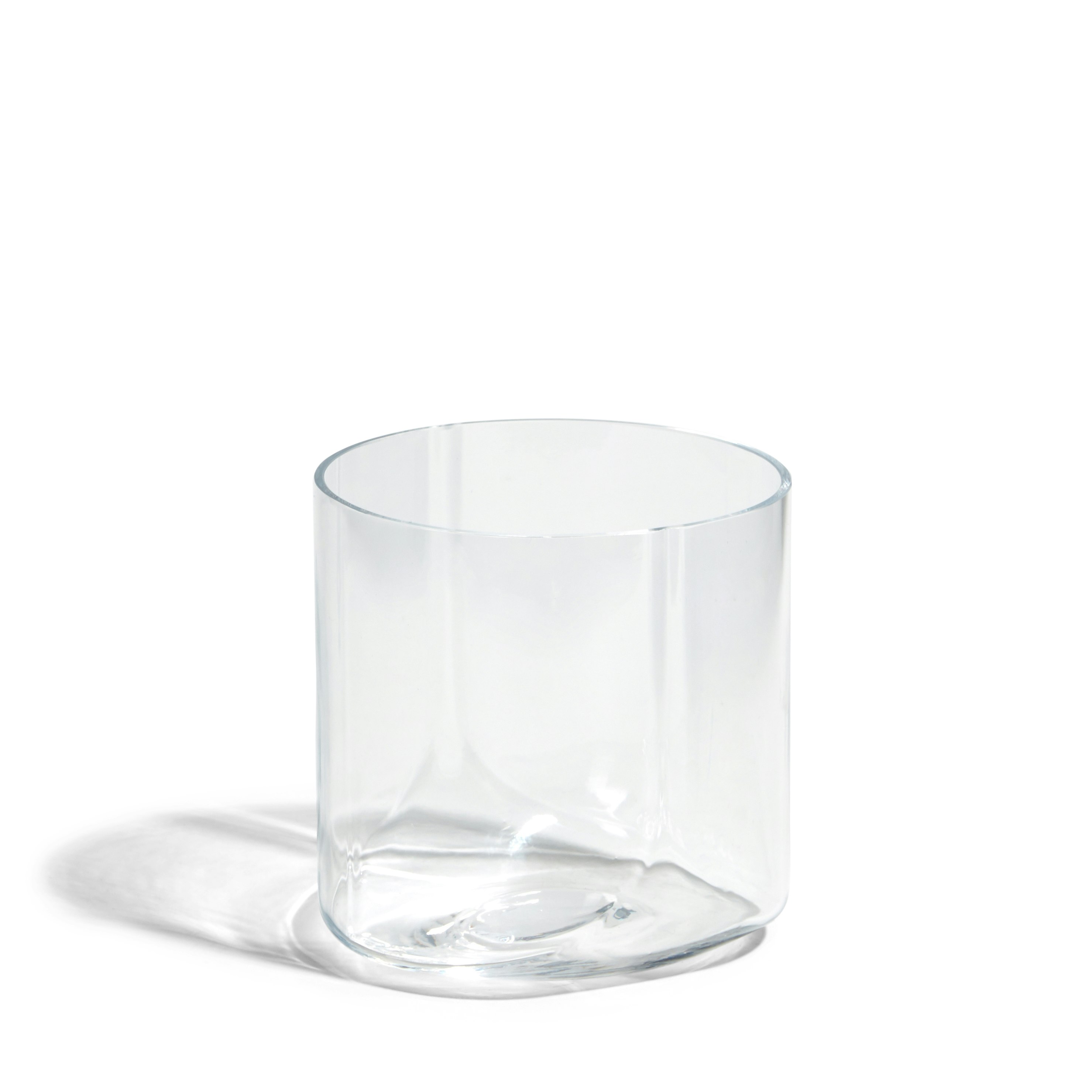 A Hew Tumbler Glasses in Glass viewed from an angle.