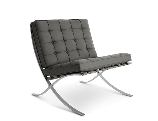 Barcelona Chair in Fancy Twill - Nightfall, Polished Chrome Barcelona Chair