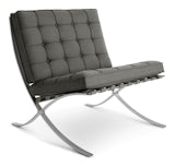 Barcelona Chair - Fancy Twill,  Nightfall,  Polished Chrome Barcelona Chair - Fancy Twill,  Nightfall,  Polished Chrome