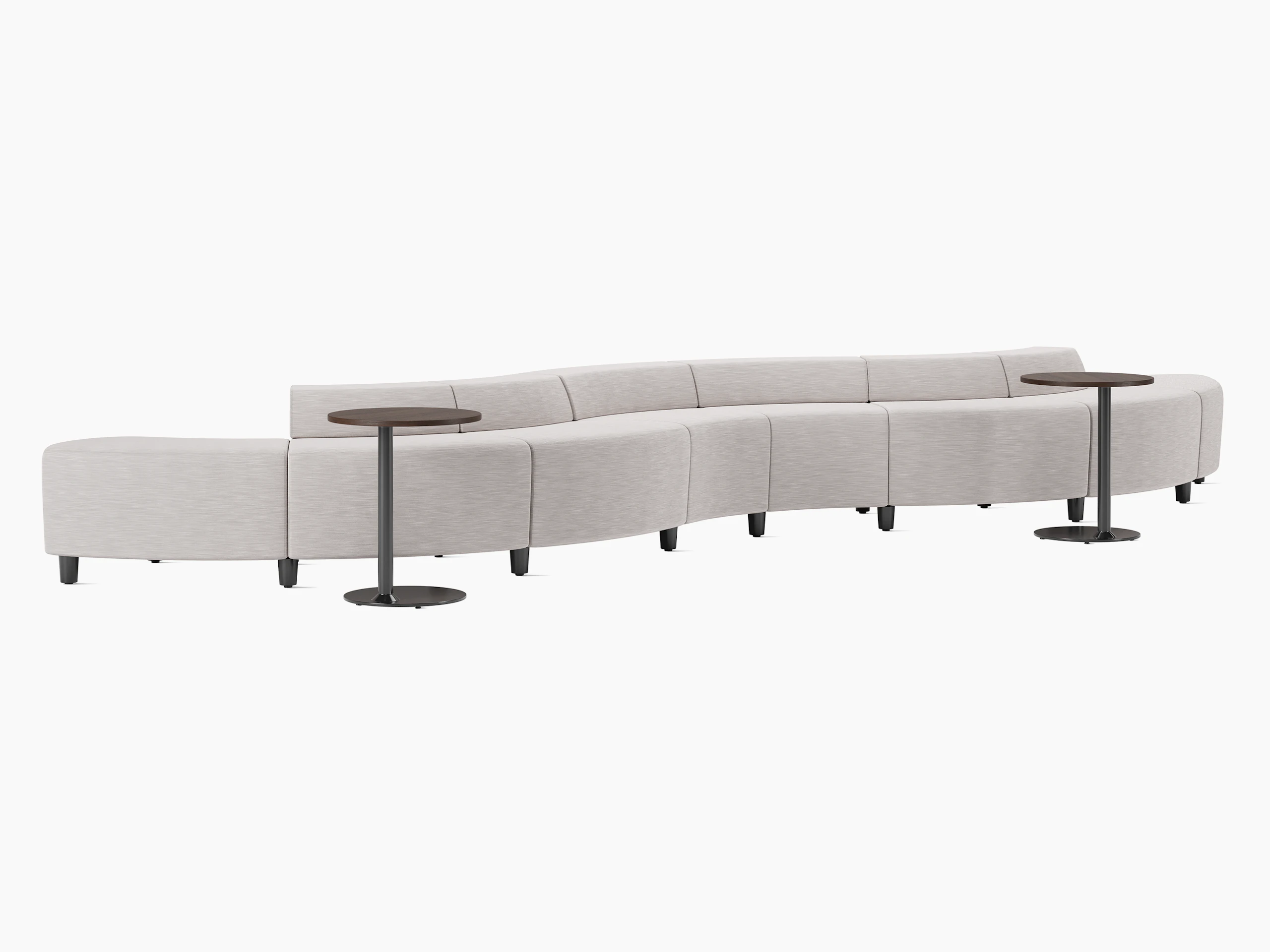 Steps Lounge System, serpentine, low, grey with palisade tables