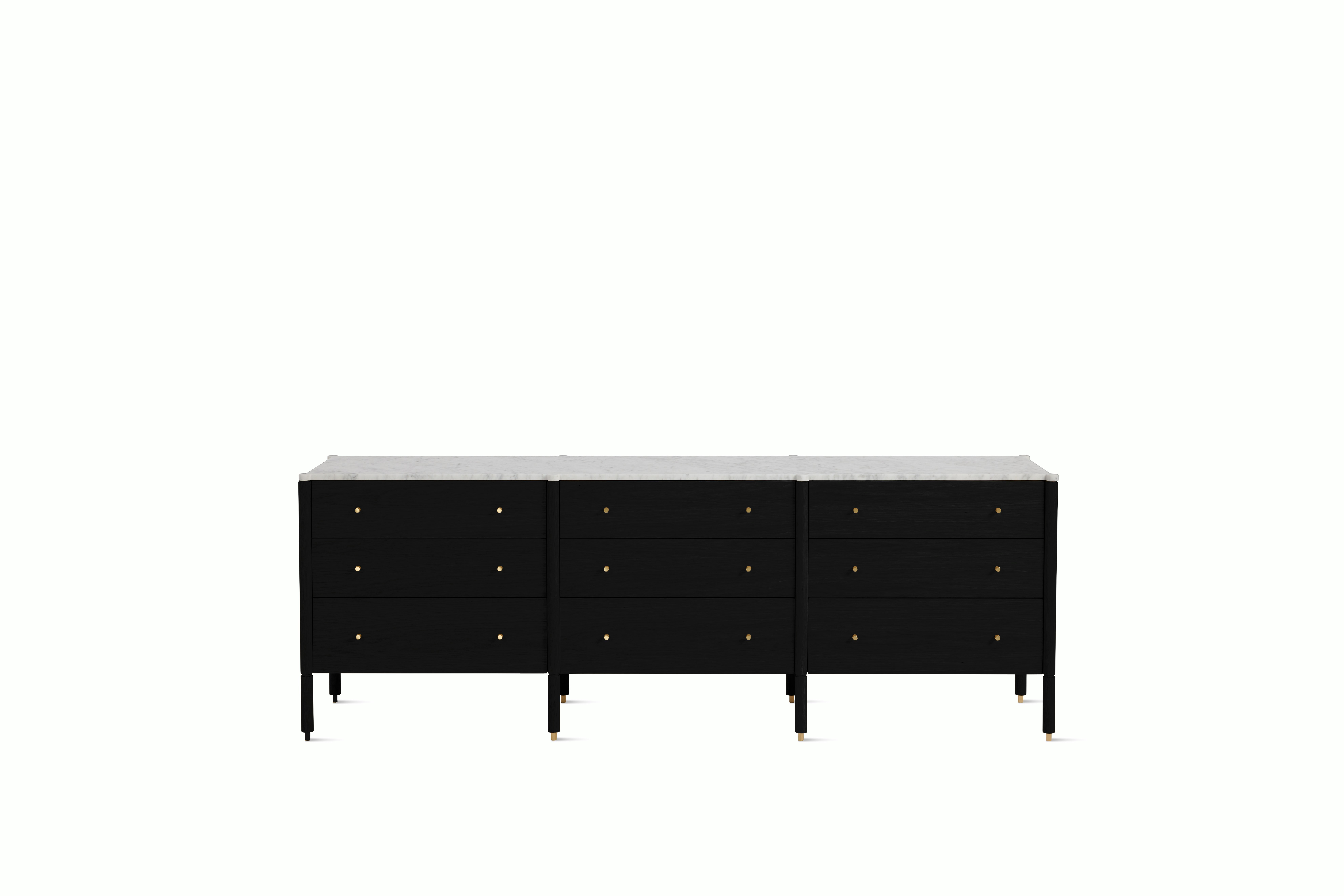 Morrison Dresser - Nine Drawer, Ebonized Oak, Carrara