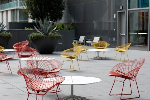 Bertoia Diamond Chair Richard Schultz Petal Coffee Table outdoor community shared spaces