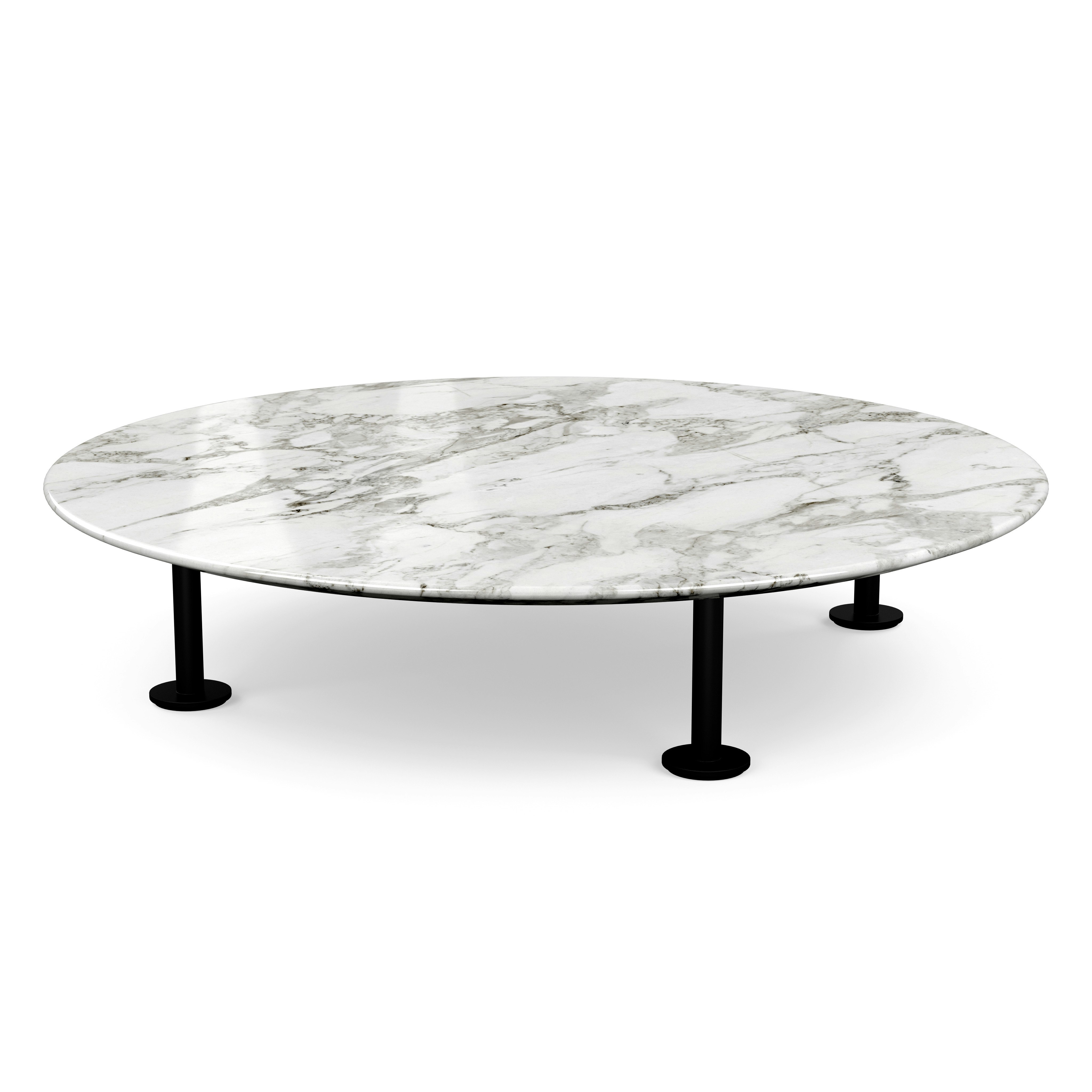 Grasshopper Coffee Table - Marble, Polished Arabescato, Black