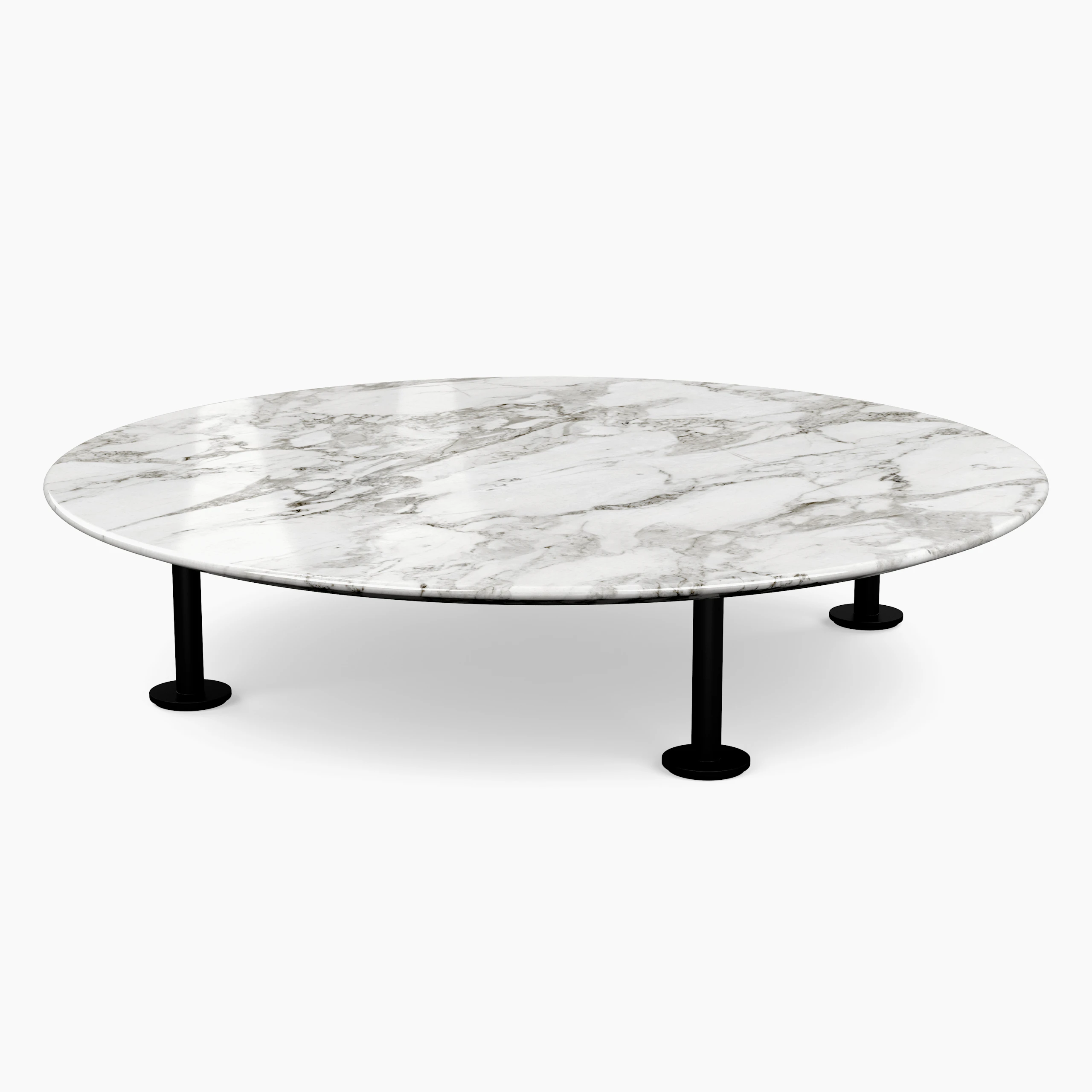 Grasshopper Coffee Table - Marble, Polished Arabescato, Black