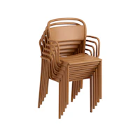 Linear steel armchair burnt orange stacked 5 Muuto