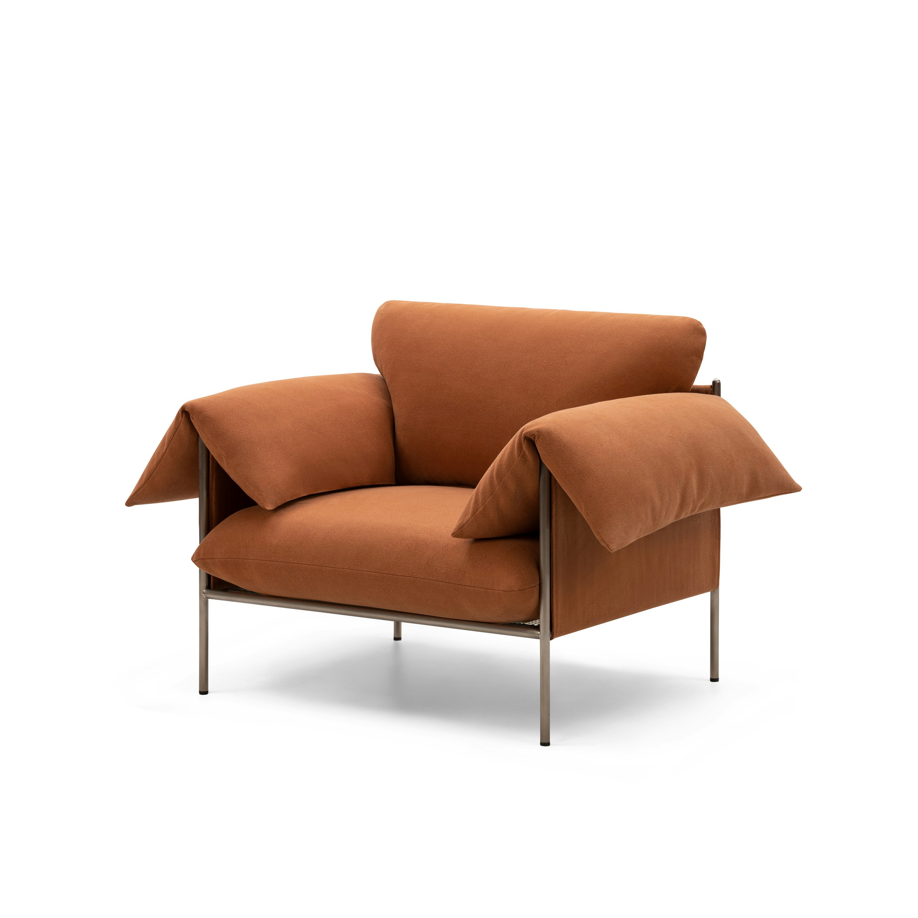 Alva Occasional Chair Brushed Steel Frame Cabarita Hazel