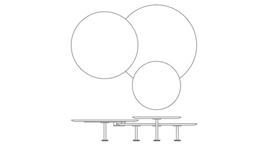 Grasshopper Triple-Top Coffee Table