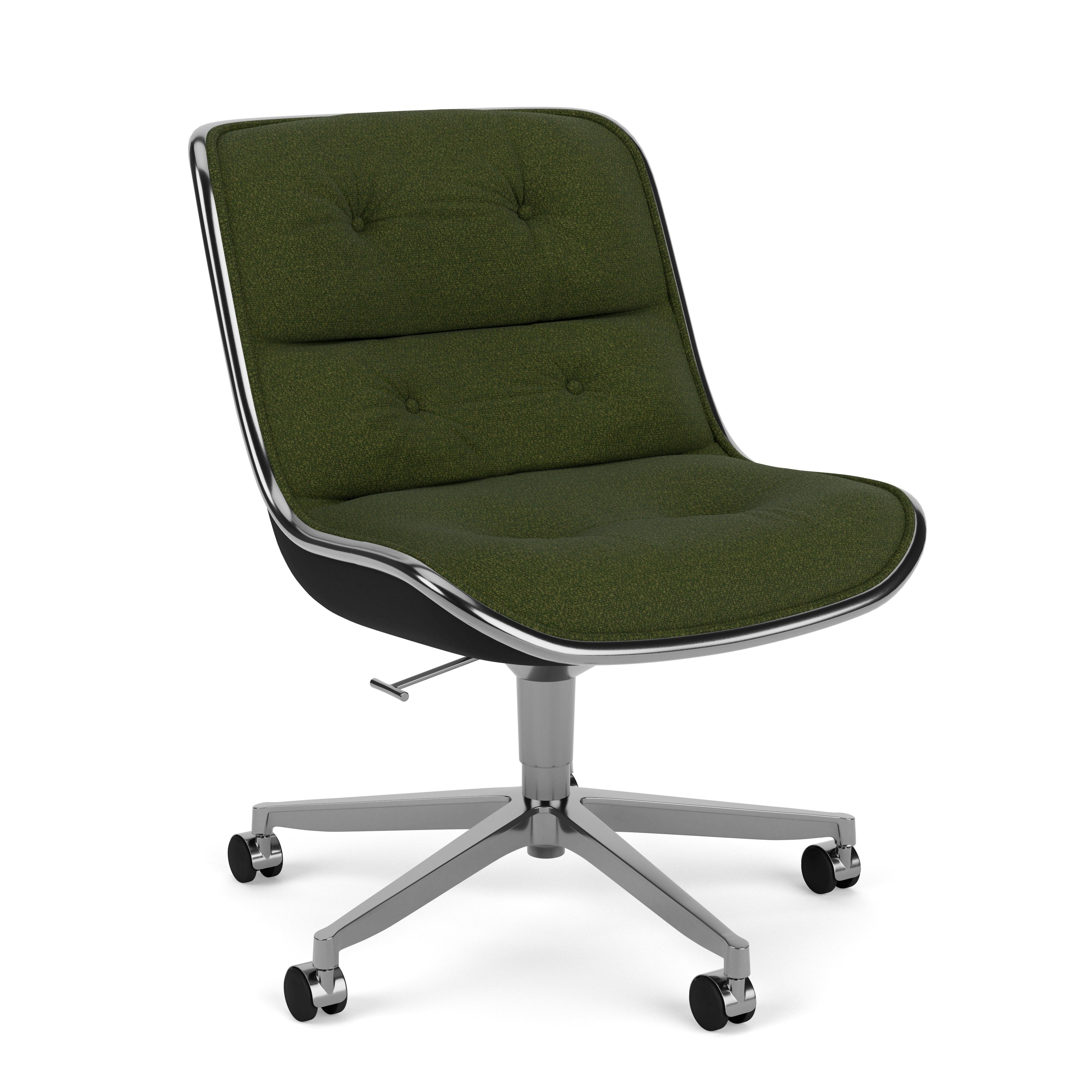 Pollock Executive Side Chair - 5 Star, Polished Aluminum, Classic Boucle, Rover