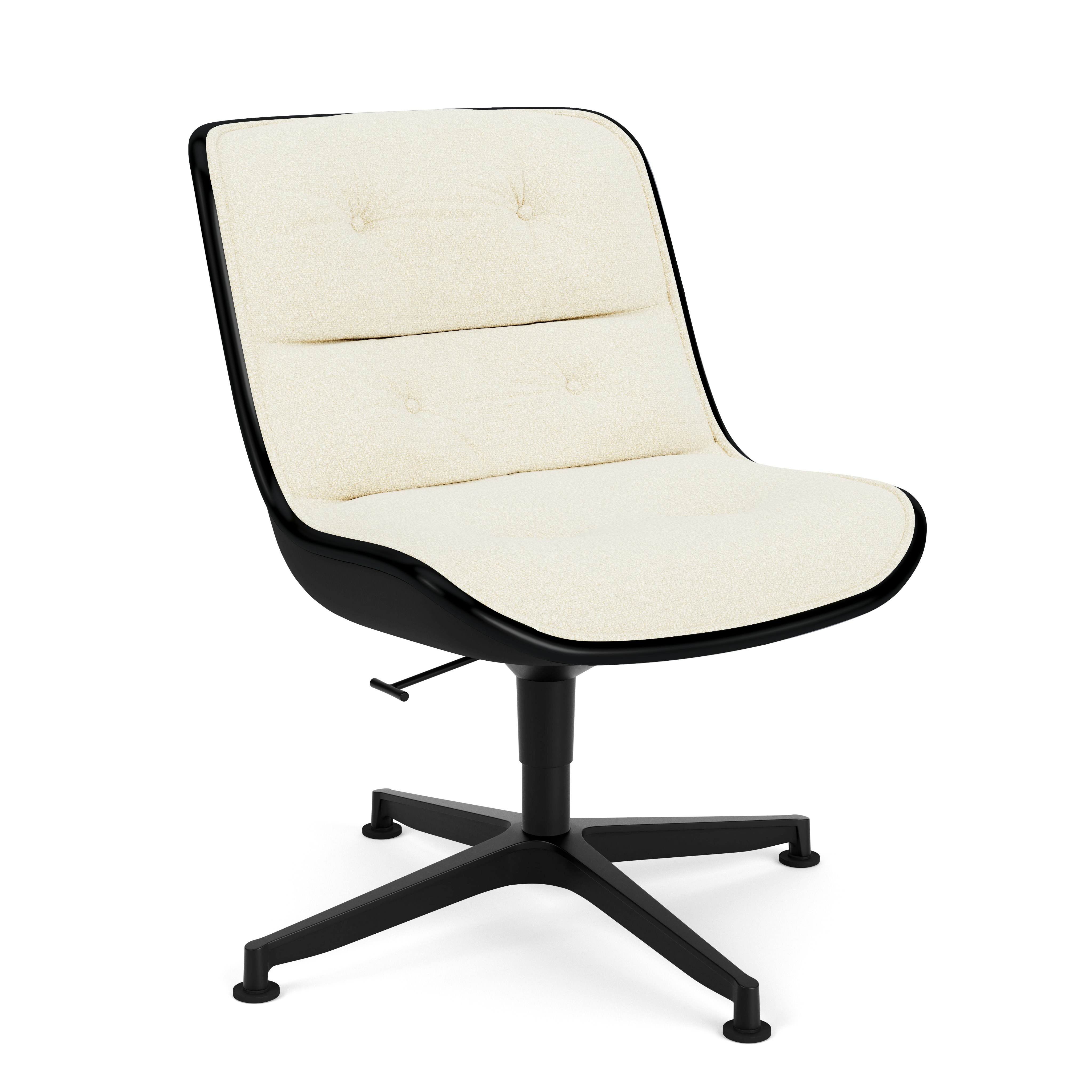 Pollock Executive Side Chair - 4 Star, Black, Knoll Boucle,  Pearl
