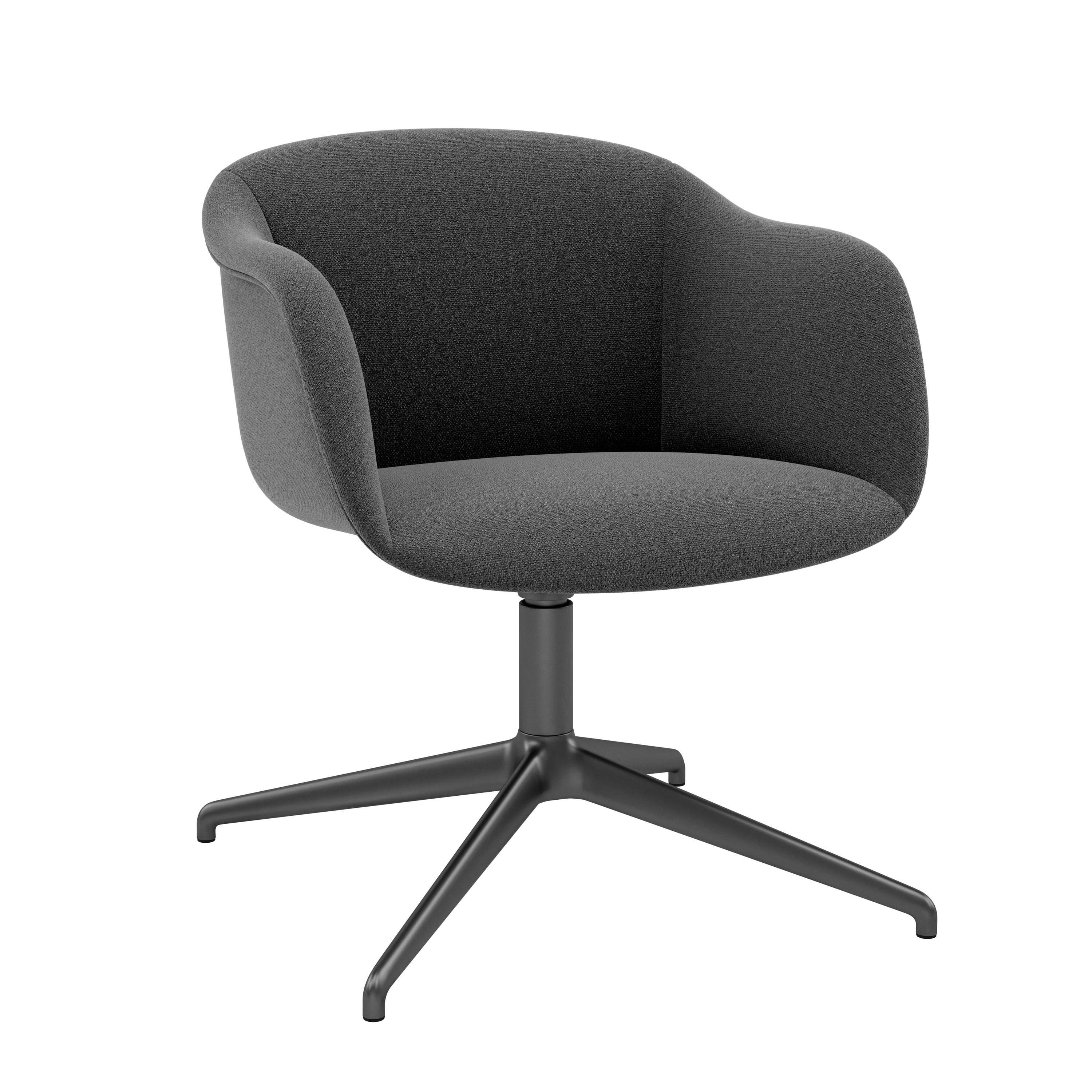 Fiber Soft Armchair - Swivel, Anthracite Black, Ecriture, 180