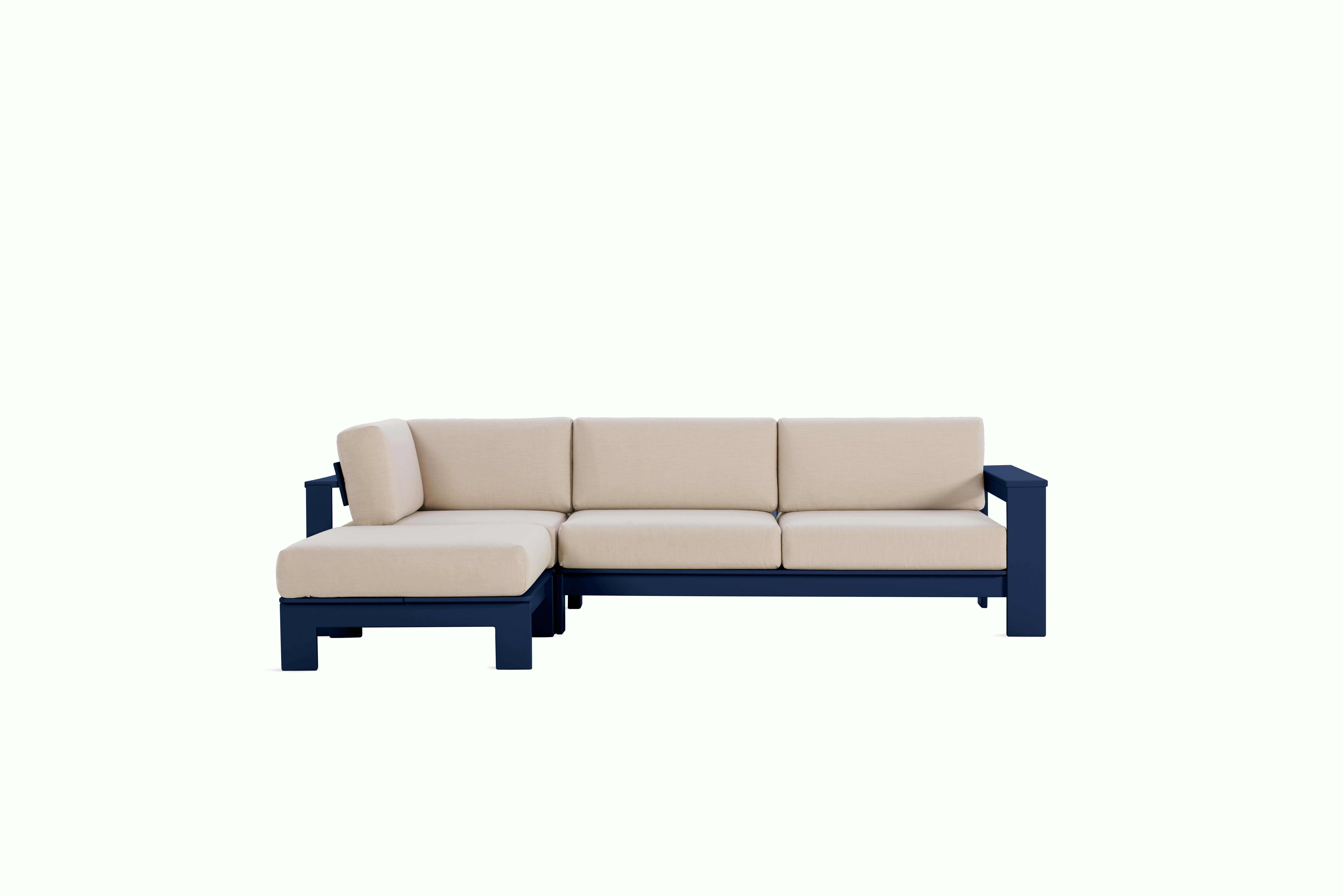 Pepin Sectional with Chaise - left,  navy-blue,   flax