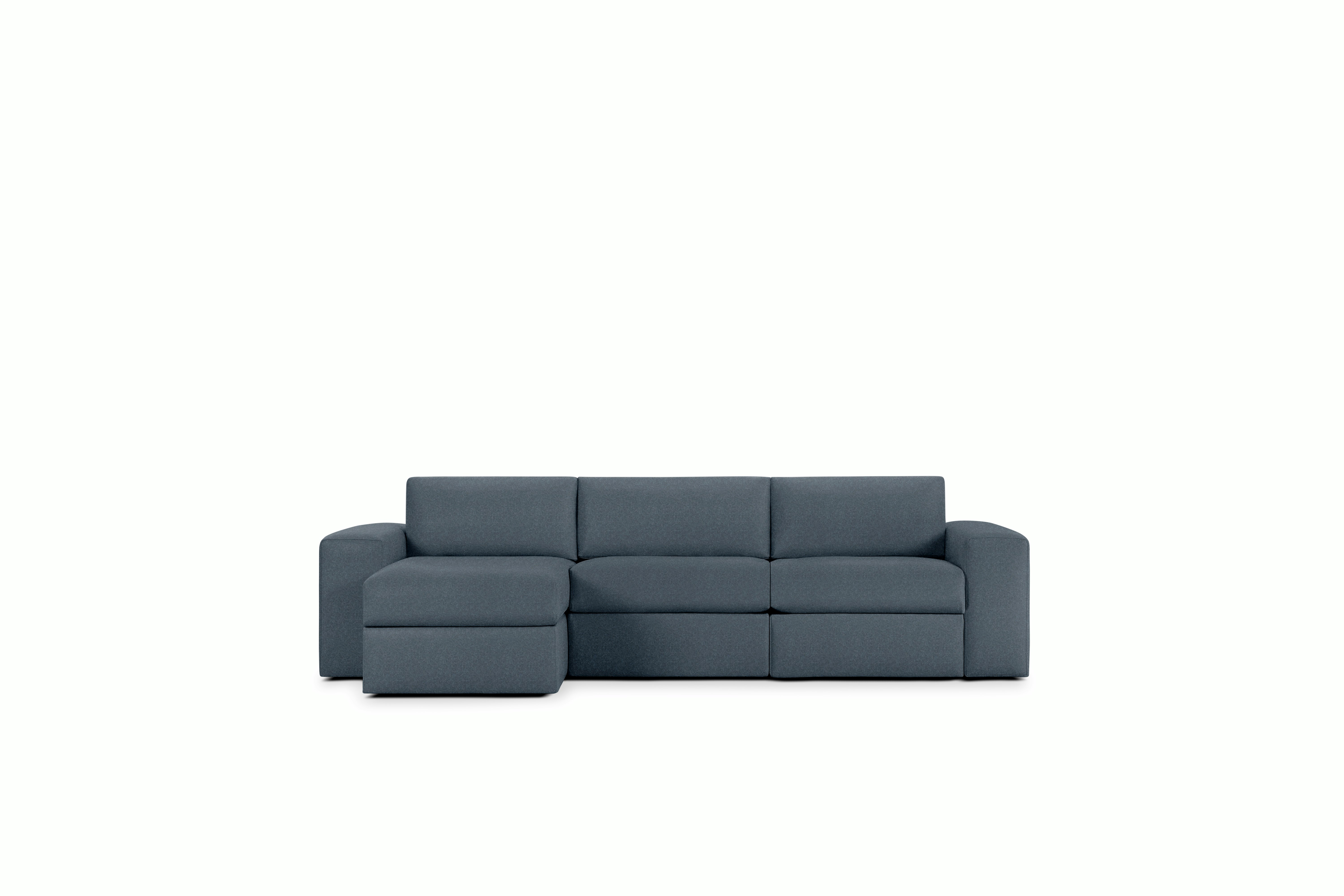 Irvin Sectional Chaise - Left,  Pecora,  Blue