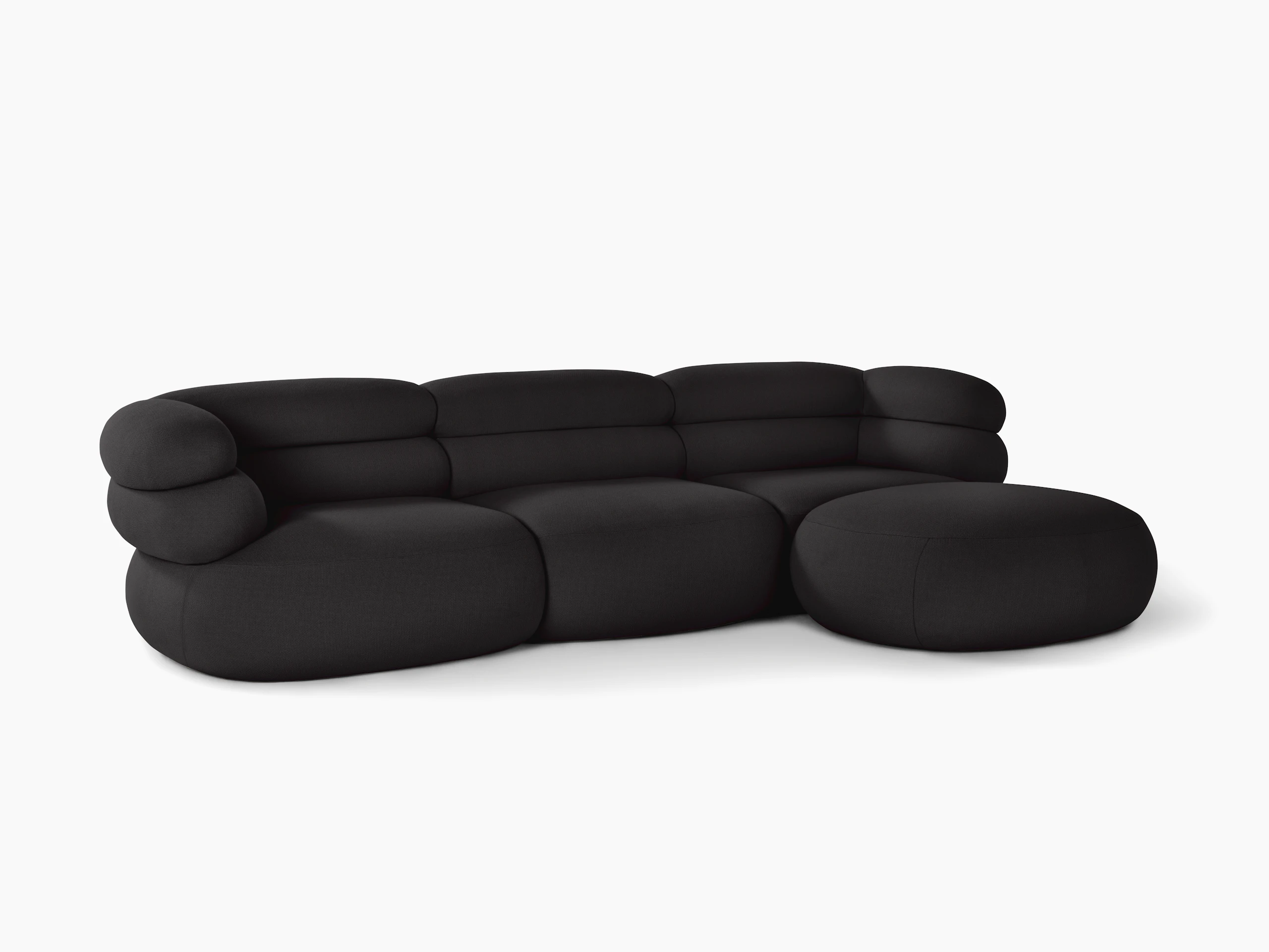 Biboni Sectional - Sectional Chaise, Left, Stretch Appeal, Onyx
