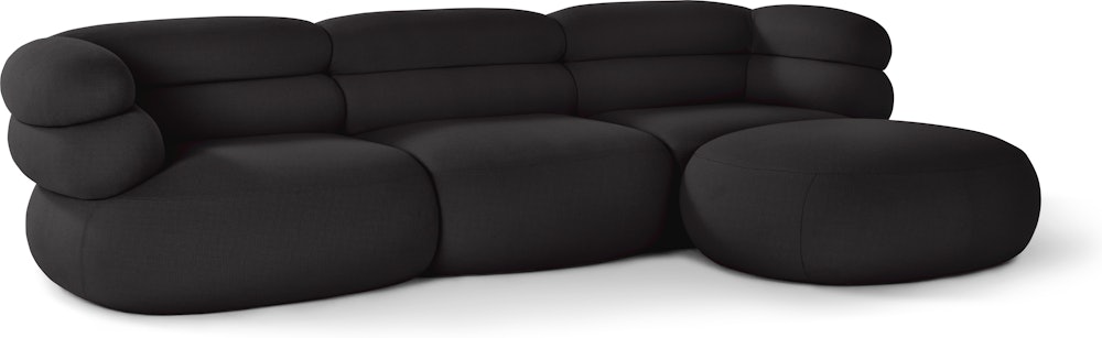 Biboni Sectional - Sectional Chaise, Left, Stretch Appeal, Onyx