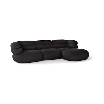 Biboni Sectional - Sectional Chaise, Left, Stretch Appeal, Onyx Biboni Sectional - Sectional Chaise, Left, Stretch Appeal, Onyx