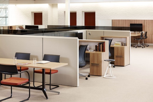 laminate fronts wood grain laminate cubby media enclave add up glass slatwall meeting table media enclave desktop stacker piton stool barber osgerby task chair