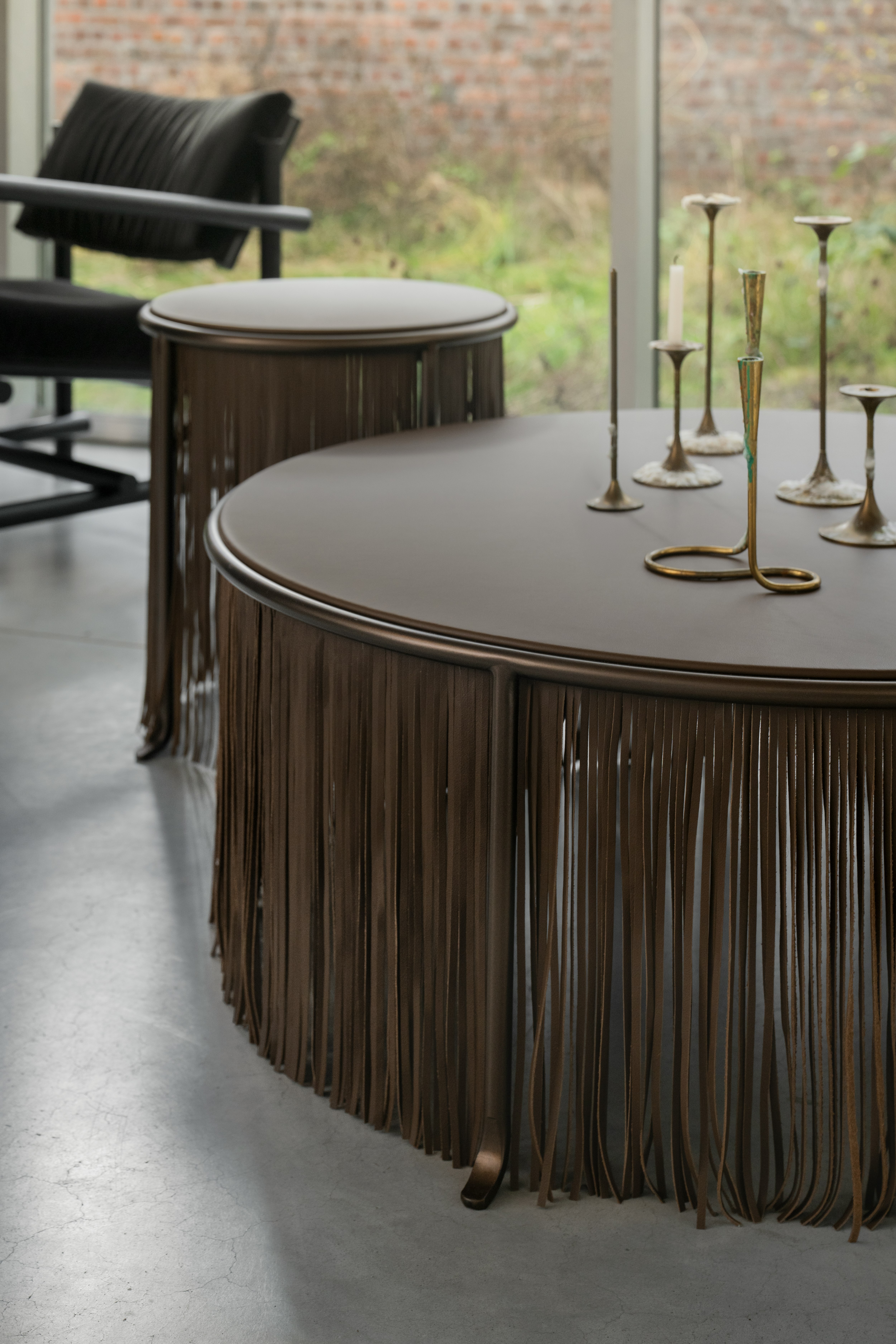 Dozie  Kanu Coffee and Side Tables in Bronze Metallic detail