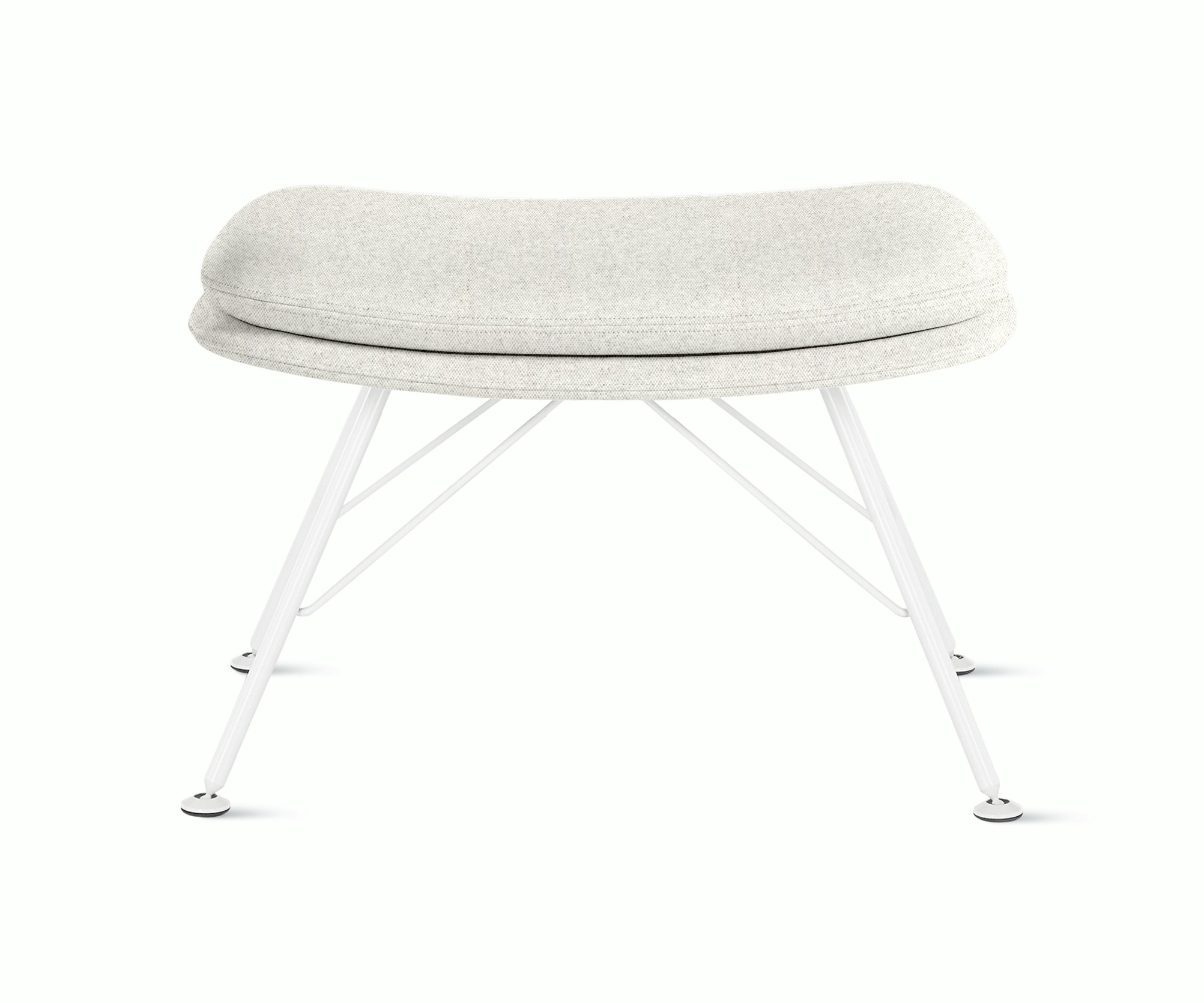 Striad Ottoman in Wire Base White Luce,  Blanched